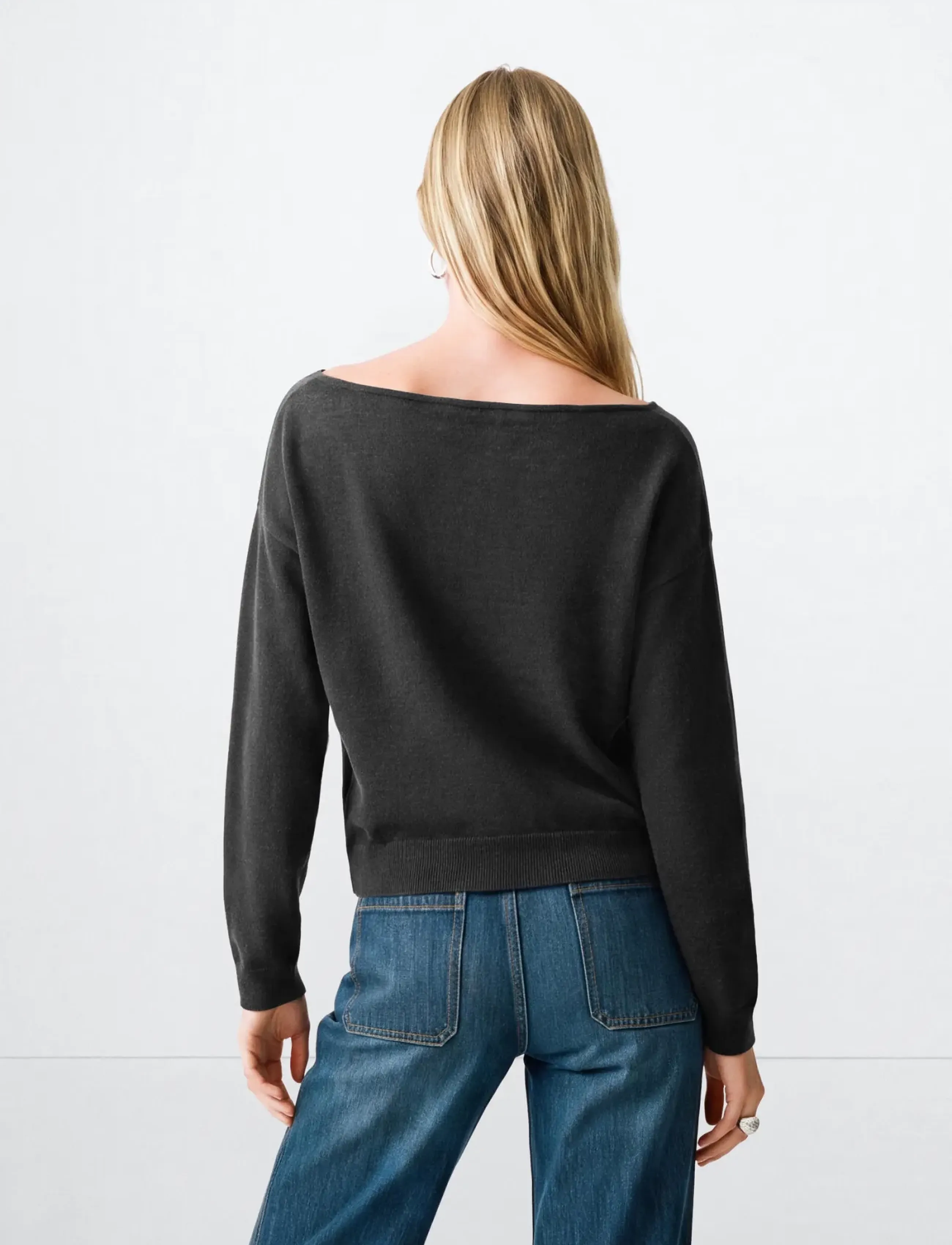 Mango Teen - Knitted jumper with neck detail - stickade tröjor - charcoal - 3