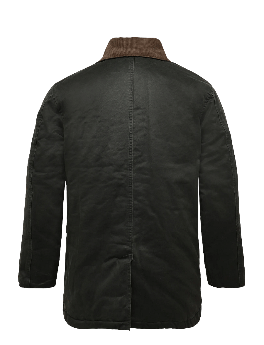 Mango Teen - Cotton parka with corduroy collar - dunjakker - medium green - 1