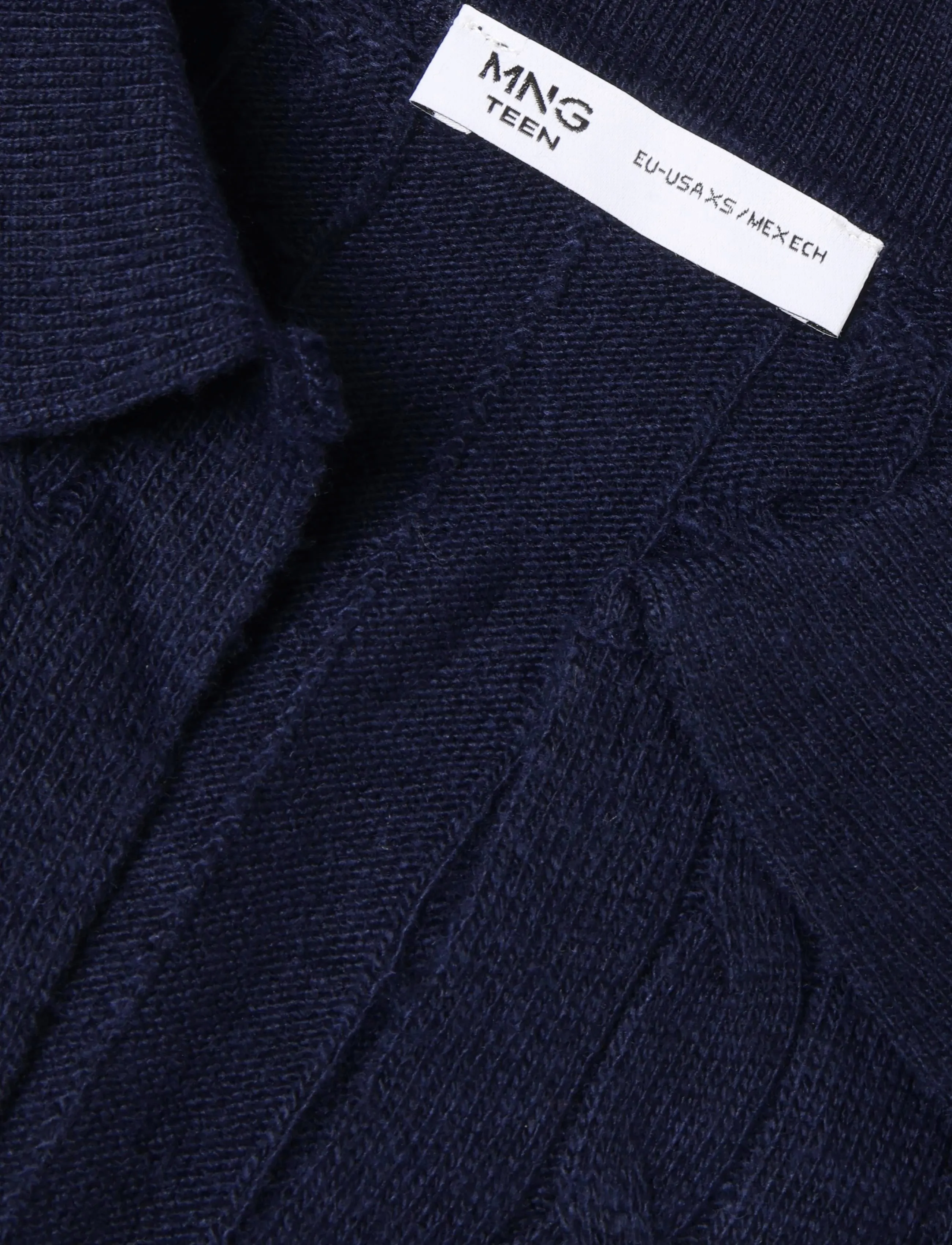 Mango Teen - Braided polo-neck sweater - langærmede poloer - navy - 2