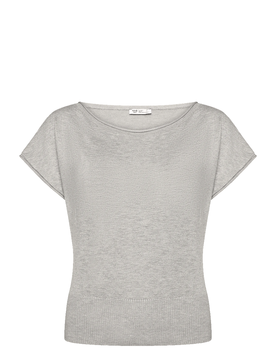 Mango Teen - Short-sleeved knitted sweater - trøjer - medium grey - 1