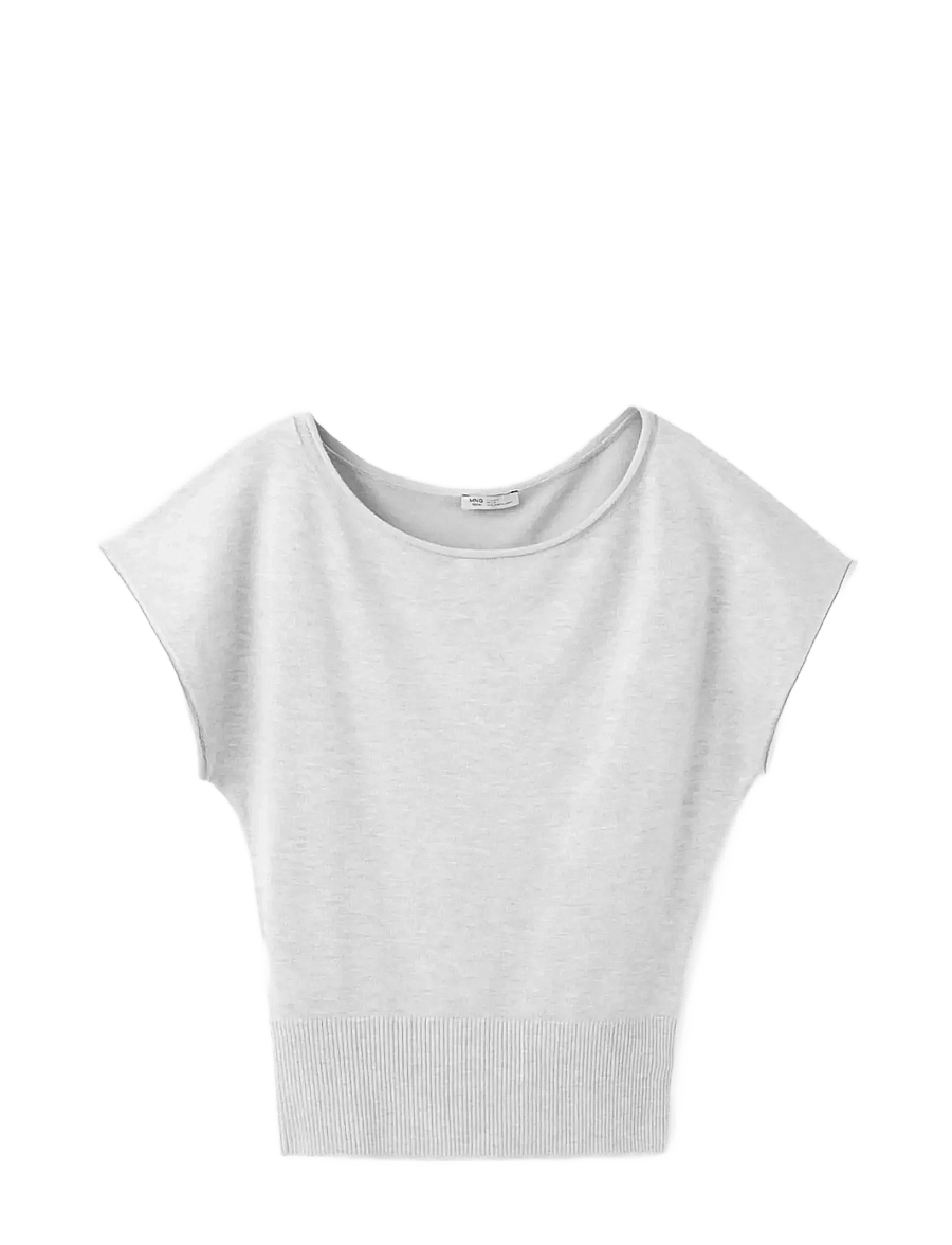 Mango Teen - Short-sleeved knitted sweater - trøjer - medium grey - 1