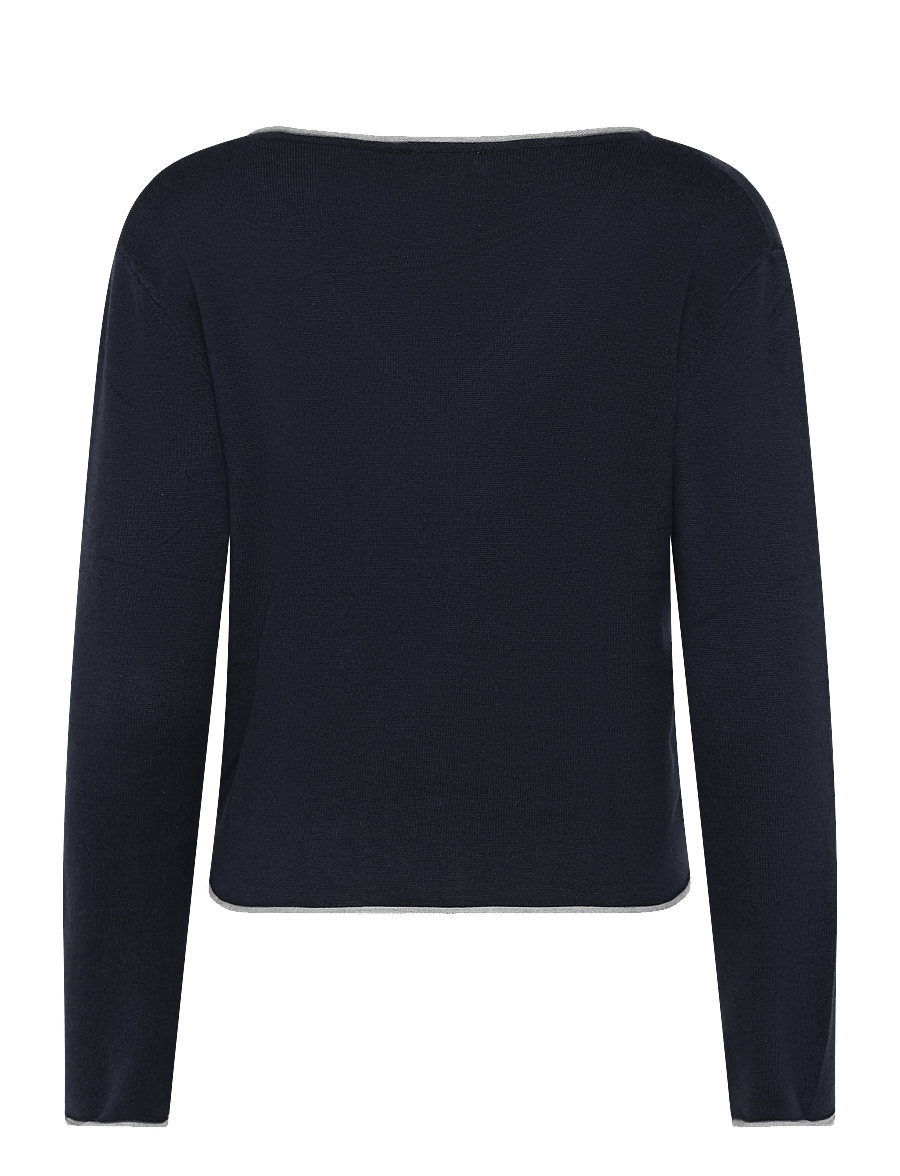 Mango Teen - V-neck jumper with contrast trims - trøjer - navy - 2