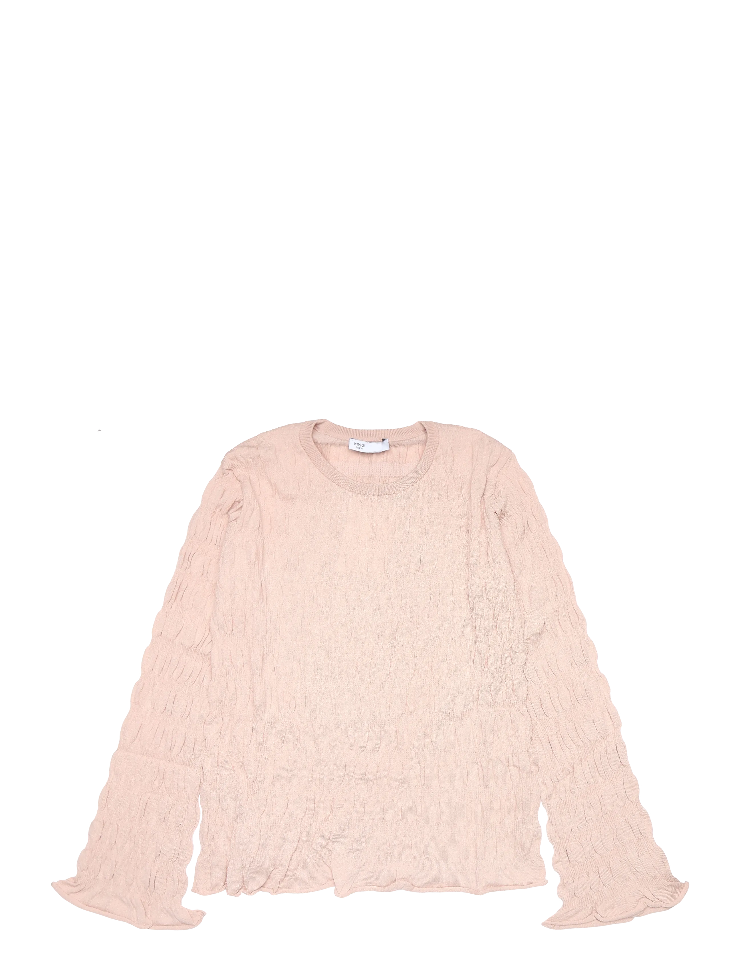 Mango Teen Ruched fine-knit sweater - Strik - LT-PASTEL PINK / pink/rose