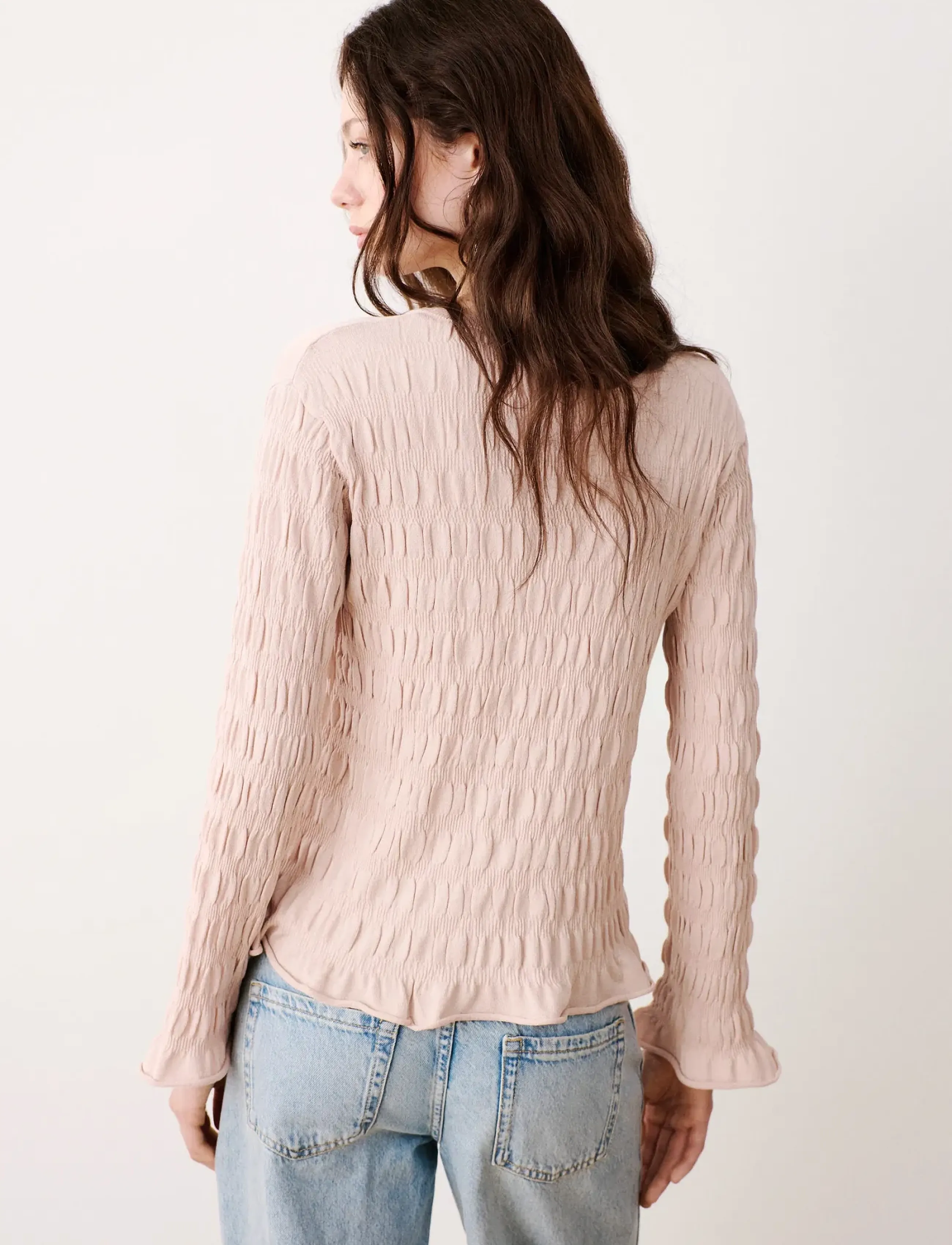 Mango Teen - Ruched fine-knit sweater - stickade tröjor - lt-pastel pink - 3