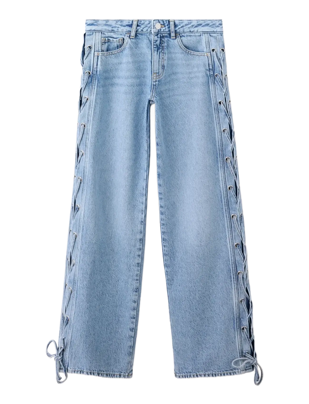 Mango Teen - Straight-leg jeans with cord detail - regular jeans - open blue - 1