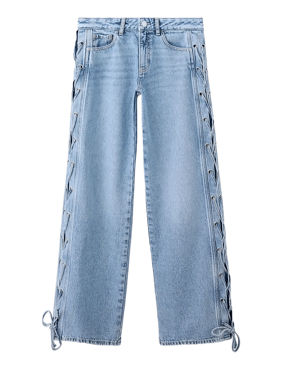 Mango Teen - Straight-leg jeans with cord detail - regular jeans - open blue - 1