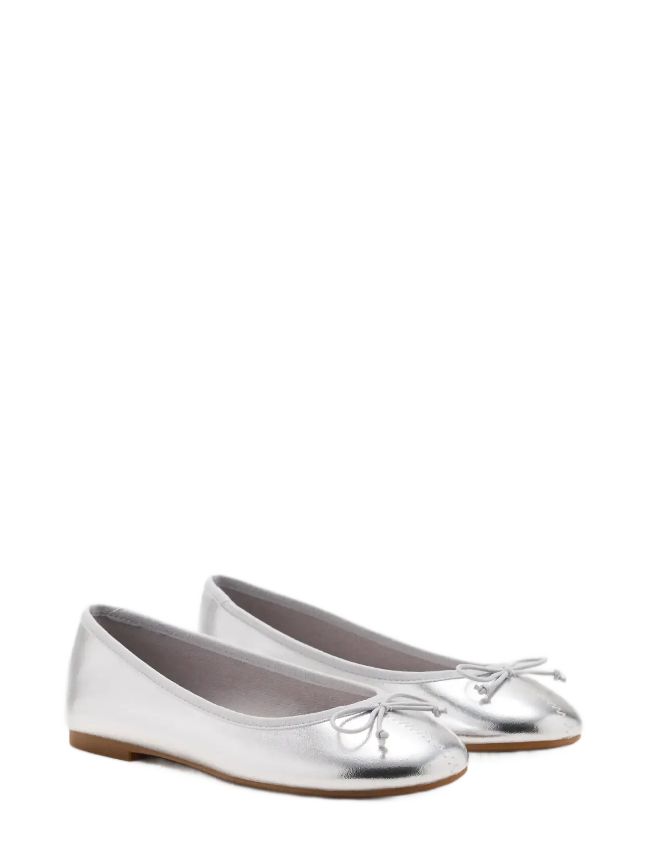 Mango Teen - Metallic ballet flats with bow - ballerinaer & slip ons - silver - 1