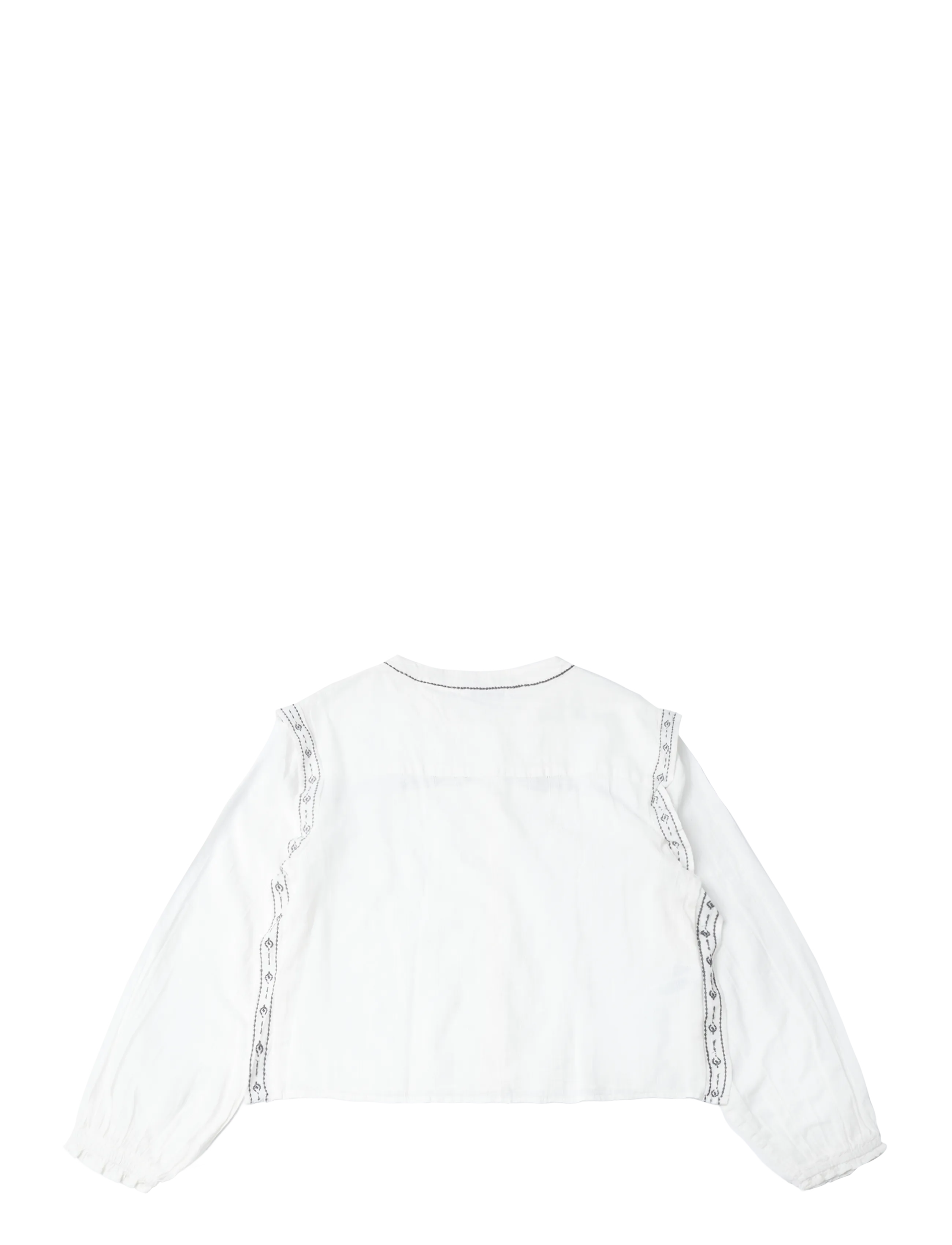 Mango Teen - Blouse with tie-neck and embroidered details - långärmade skjortor - natural white - 1