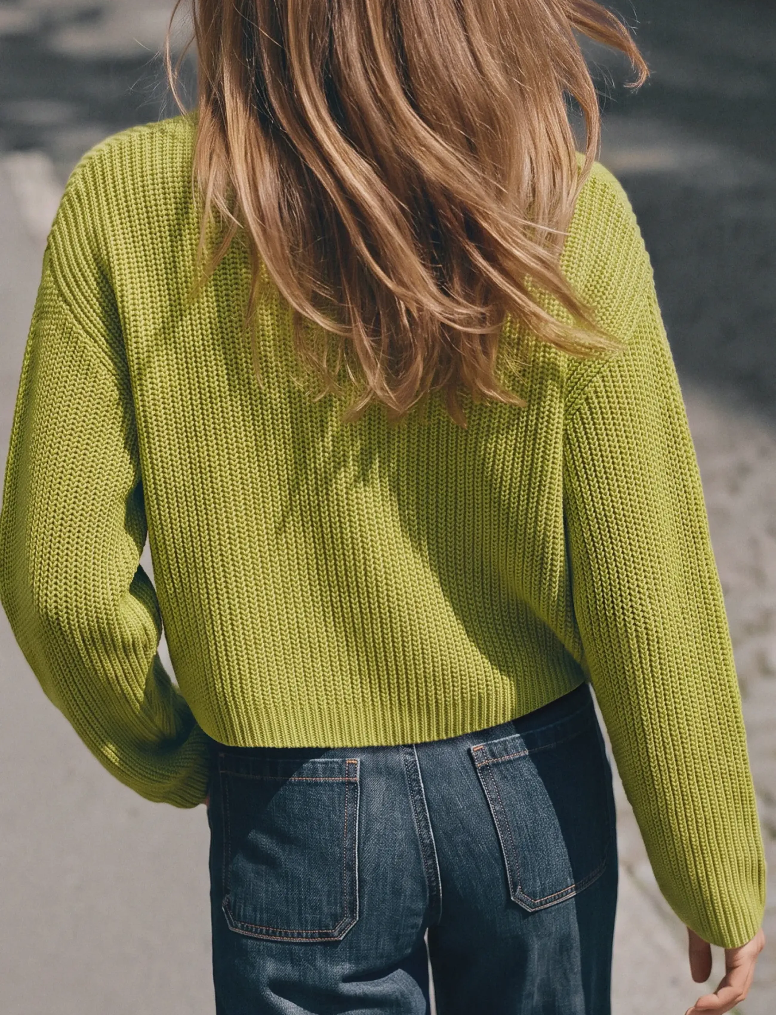 Mango Teen - V-neck knitted jumper - green - 2