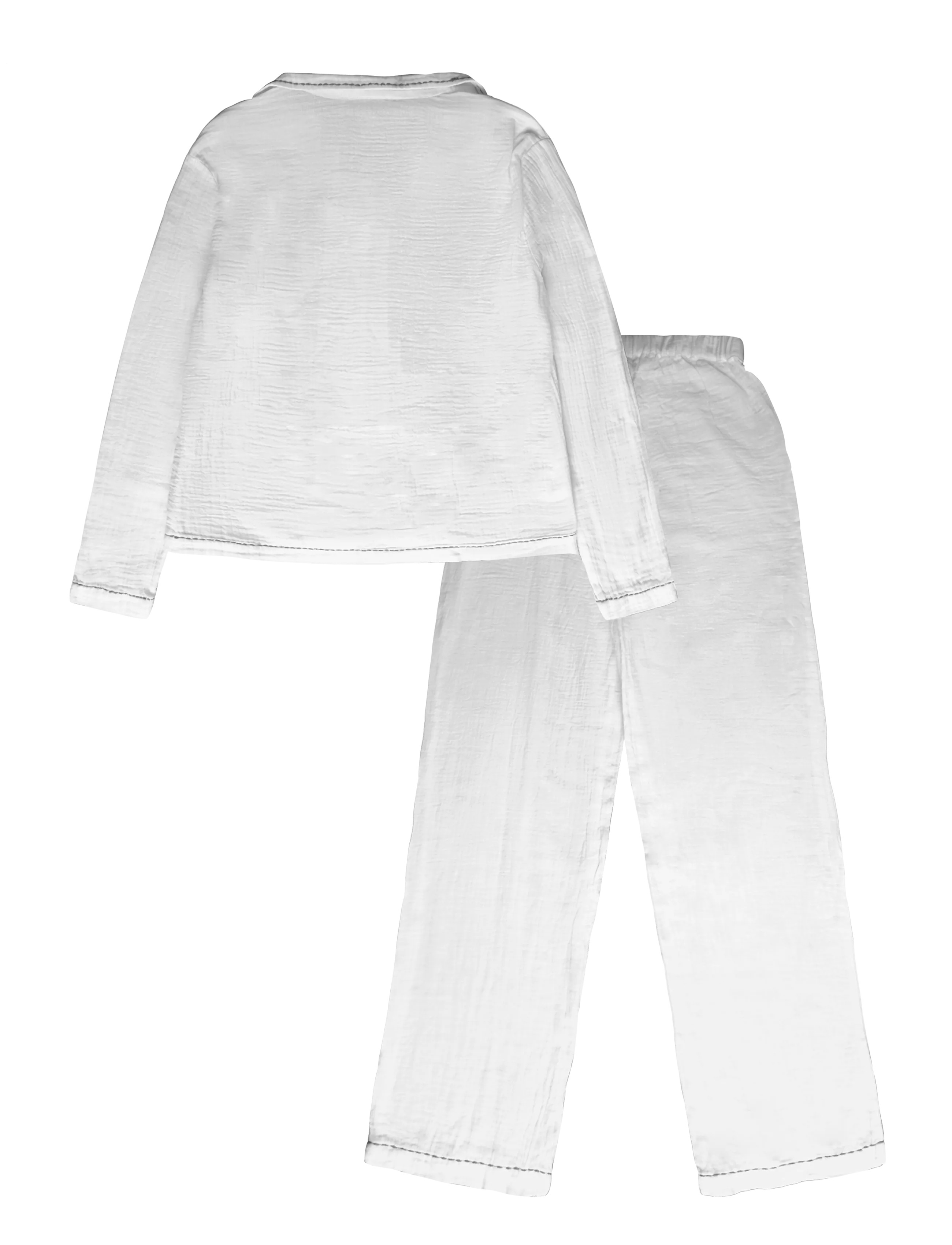 Mango Teen - Two-piece topstitched pyjamas - pyjamassæt - natural white - 2