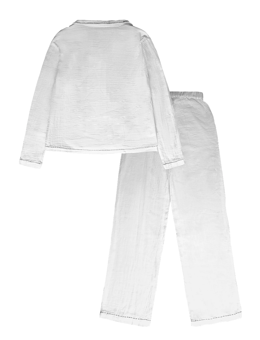 Mango Teen - Two-piece topstitched pyjamas - pyjamassæt - natural white - 2