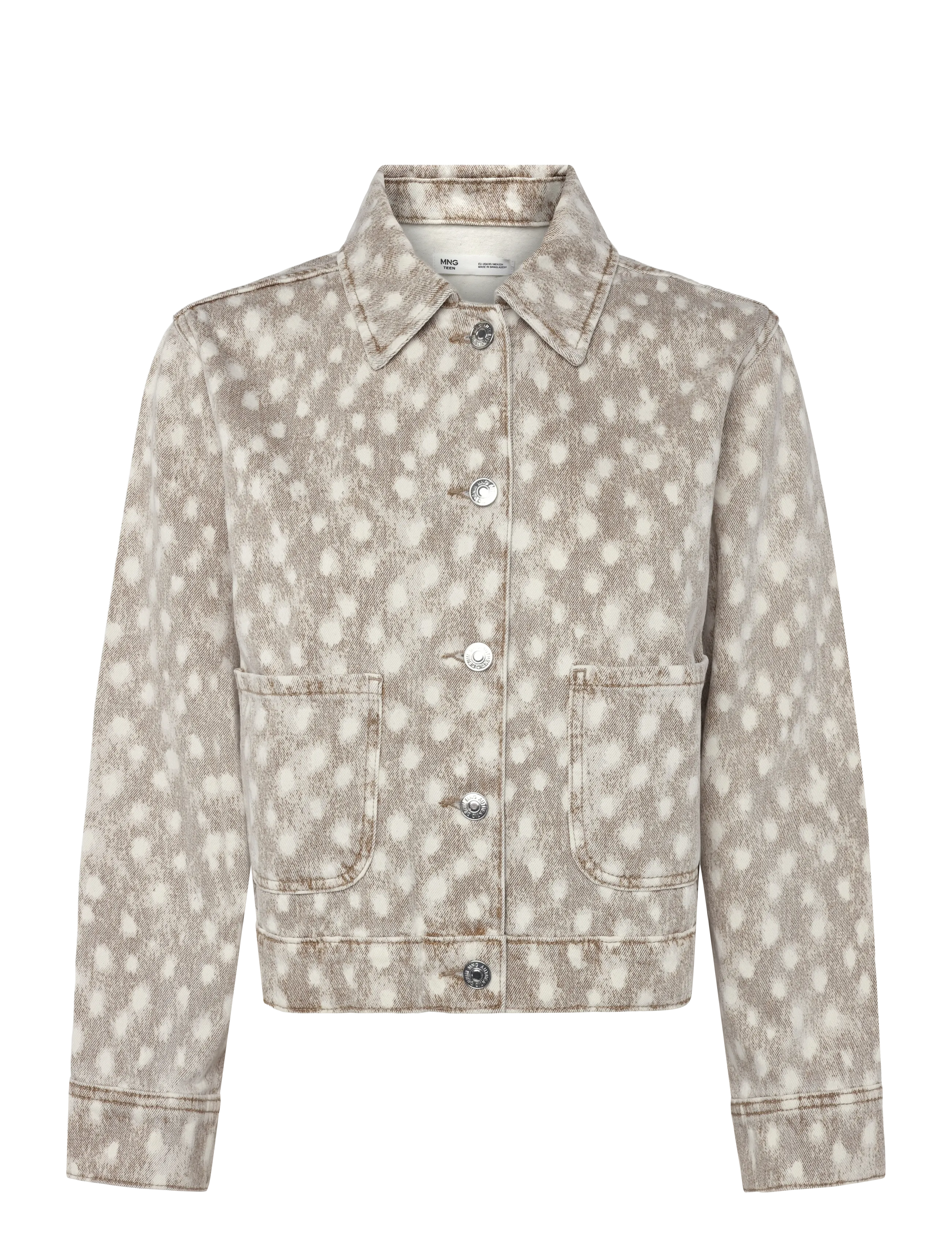 Mango Teen Animal print denim jacket - Jackor - BROWN / brown