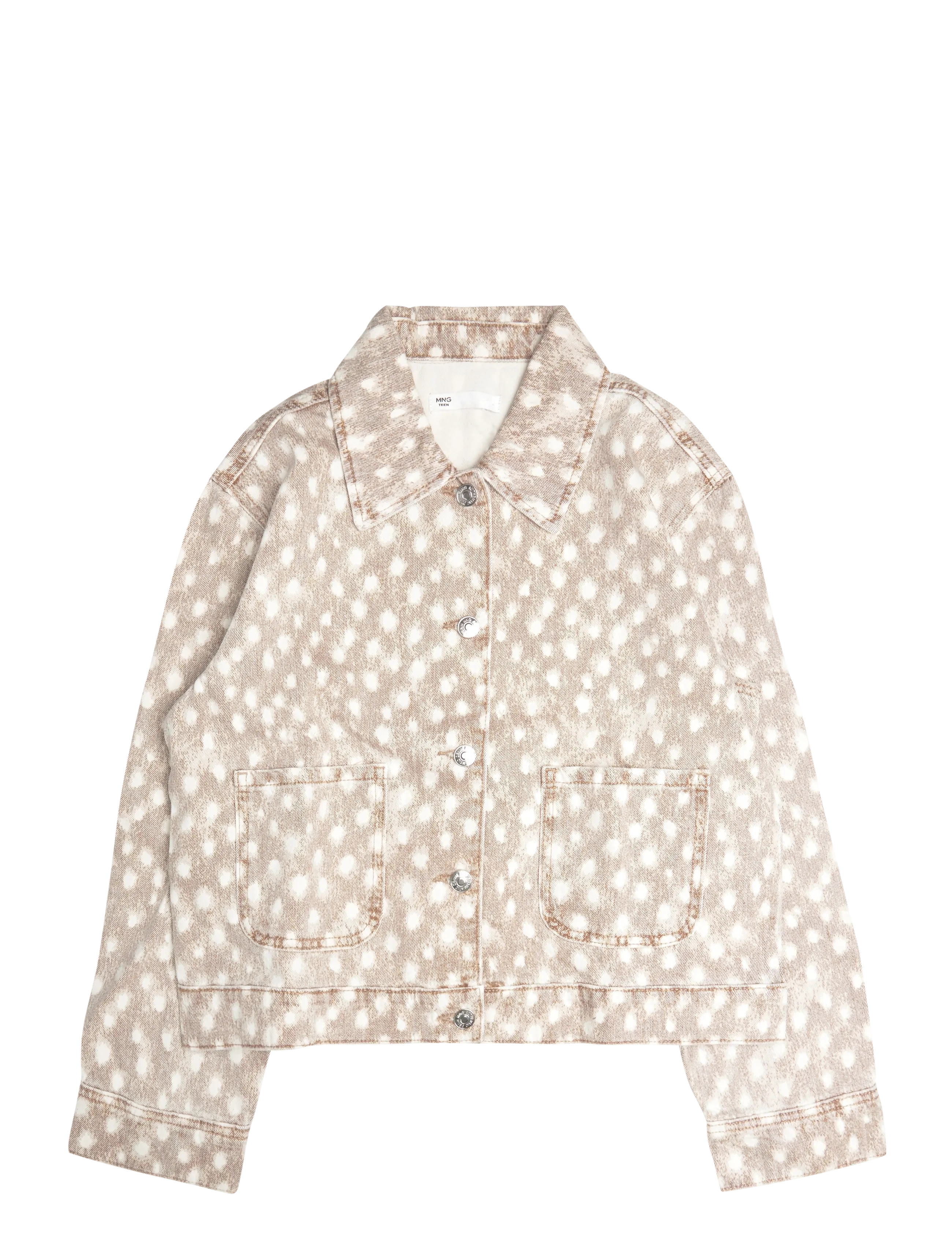 Mango Teen Animal print denim jacket - Overtøj - BROWN / brown