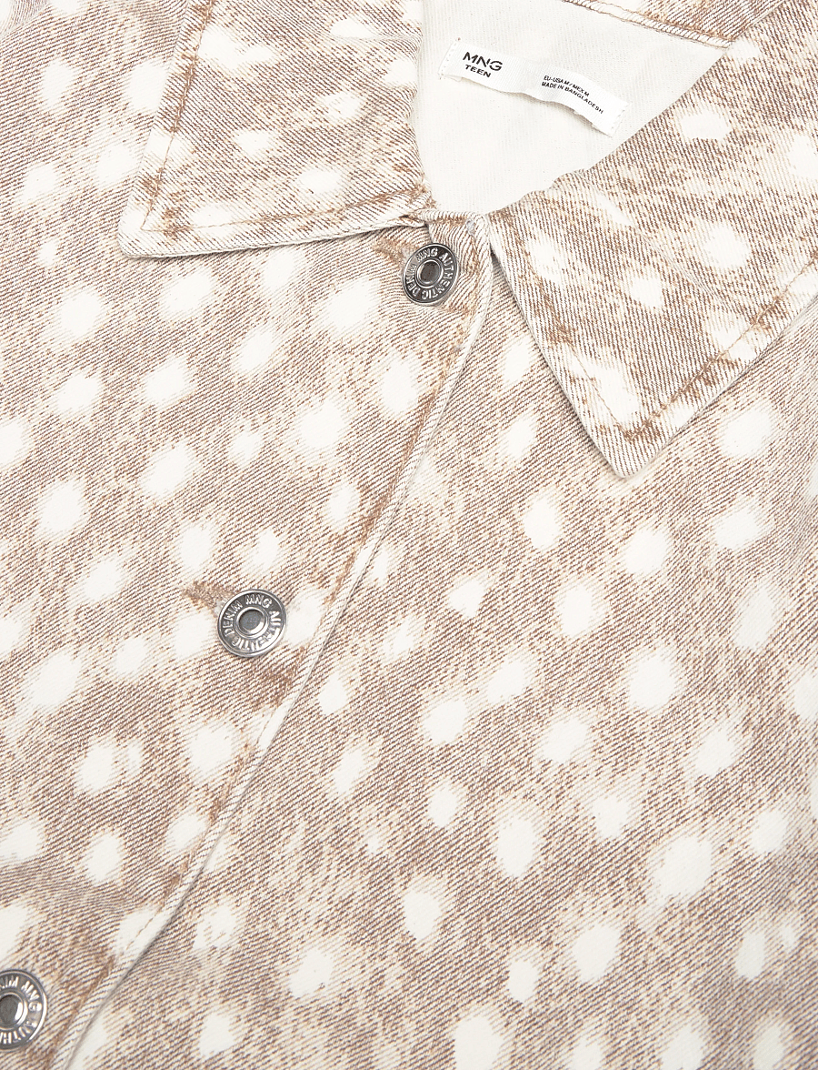 Mango Teen - Animal print denim jacket - denimjakker - brown - 2