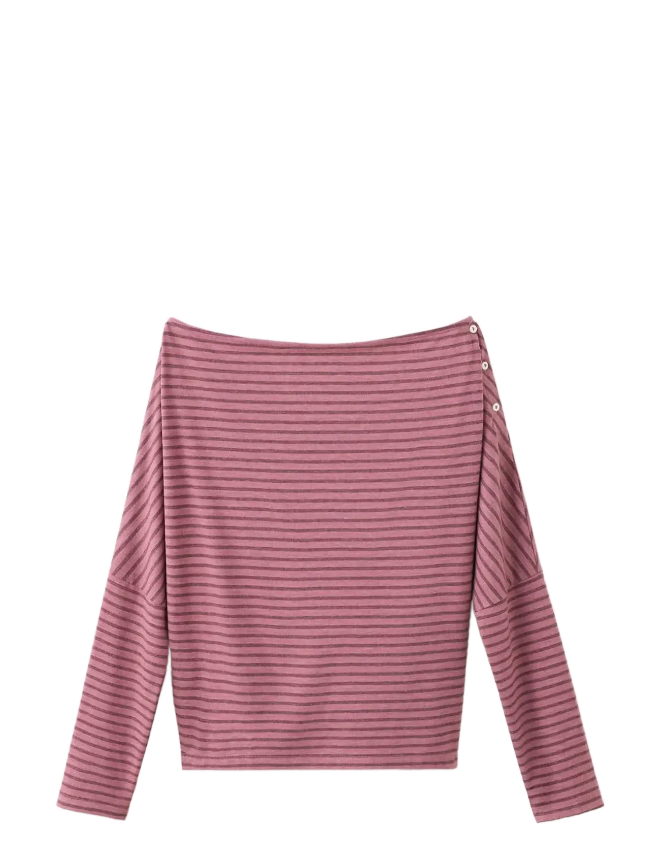 Mango Teen Striped off-the-shoulder T-shirt - Shoppa efter ålder - PINK / pink/rose