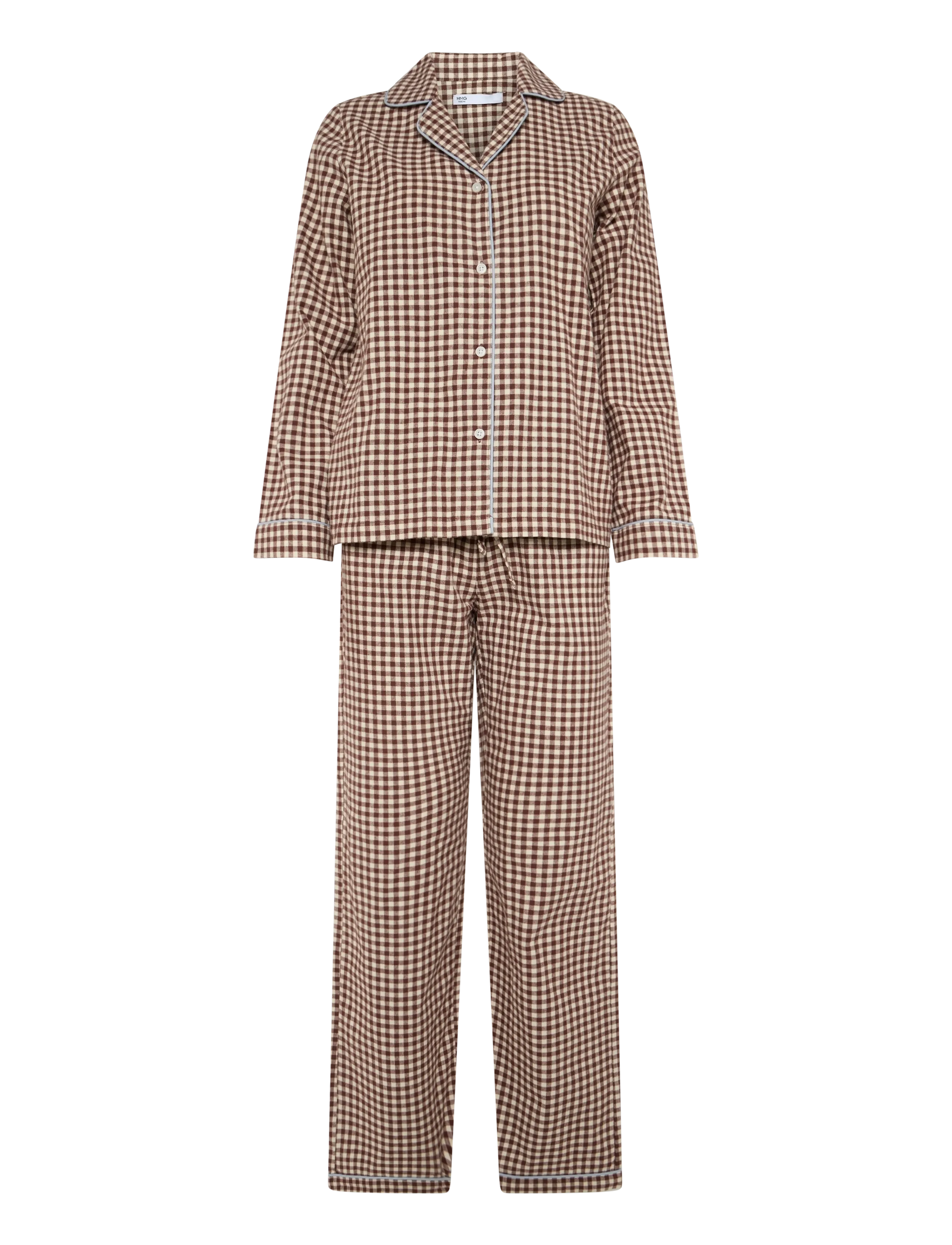 Mango Teen Gingham-check cotton pyjamas - Pyjamas - BROWN / brown