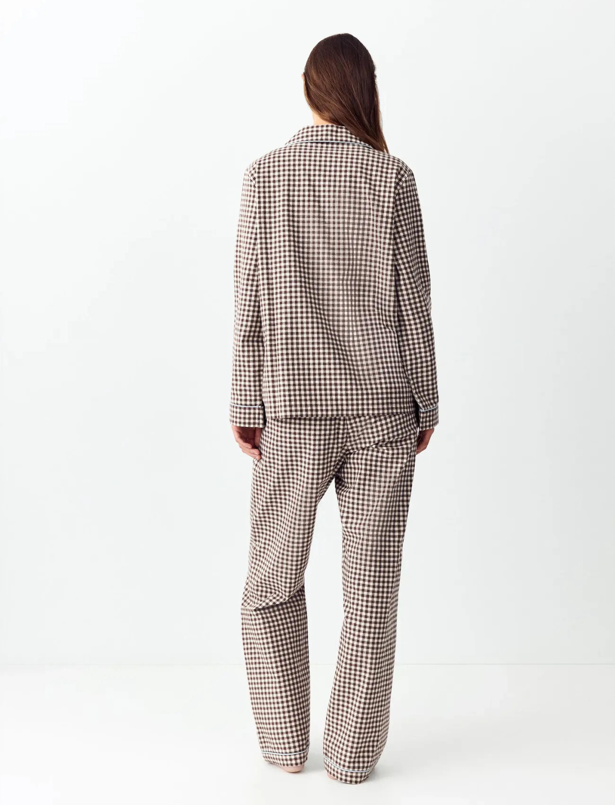Mango Teen - Gingham-check cotton pyjamas - pyjamassæt - brown - 3