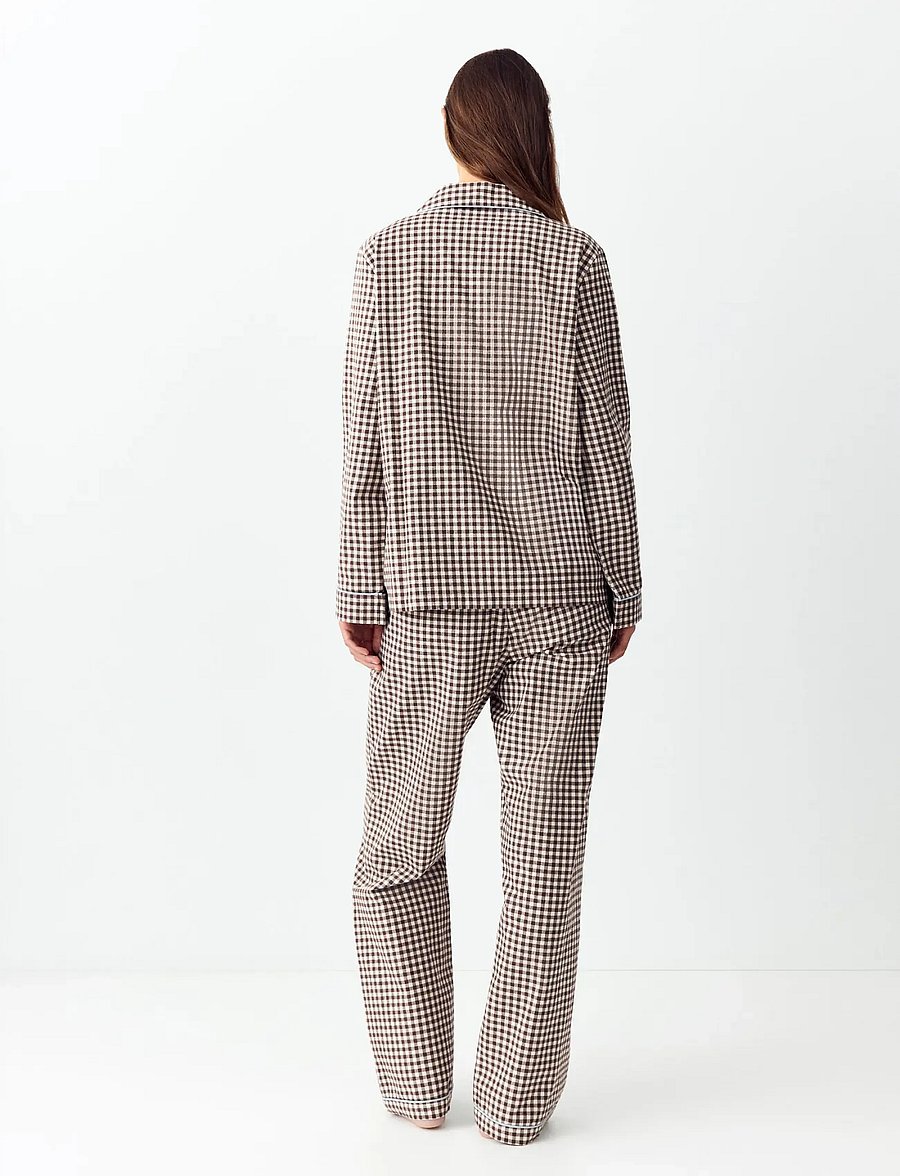 Mango Teen - Gingham-check cotton pyjamas - pyjamassæt - brown - 3