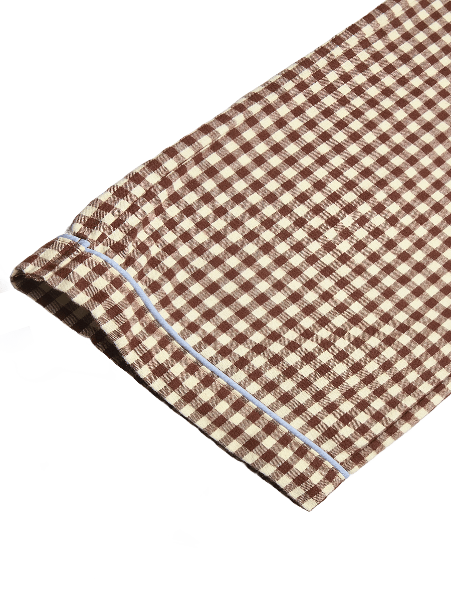 Mango Teen - Gingham-check cotton pyjamas - pyjamassæt - brown - 5