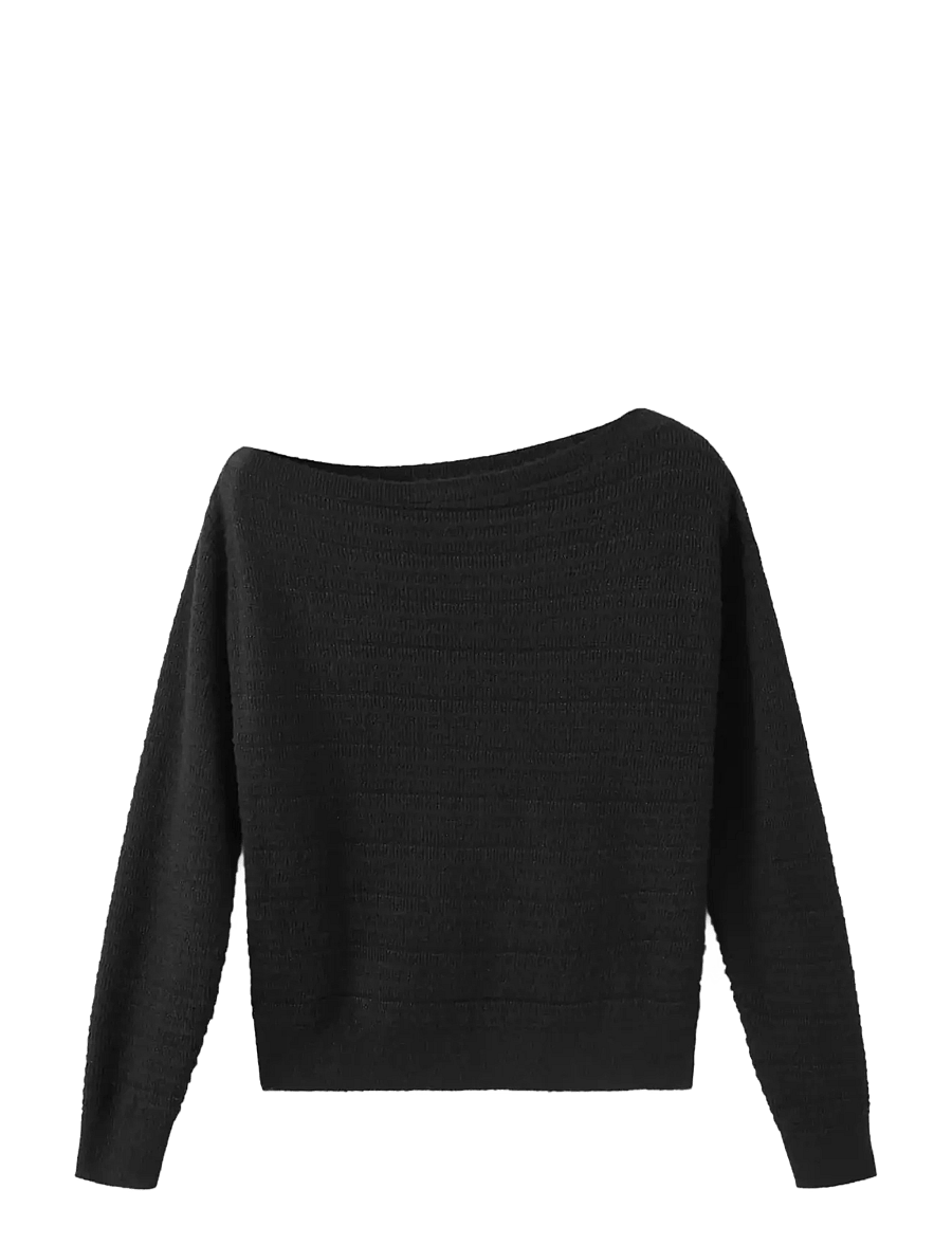 Mango Teen - Asymmetrical lurex jumper - trøjer - black - 1