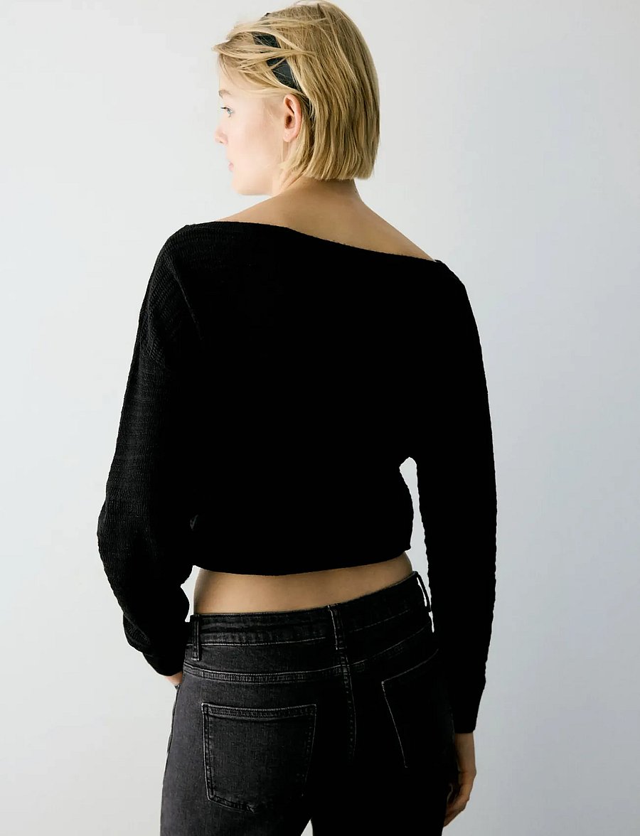 Mango Teen - Asymmetrical lurex jumper - trøjer - black - 2