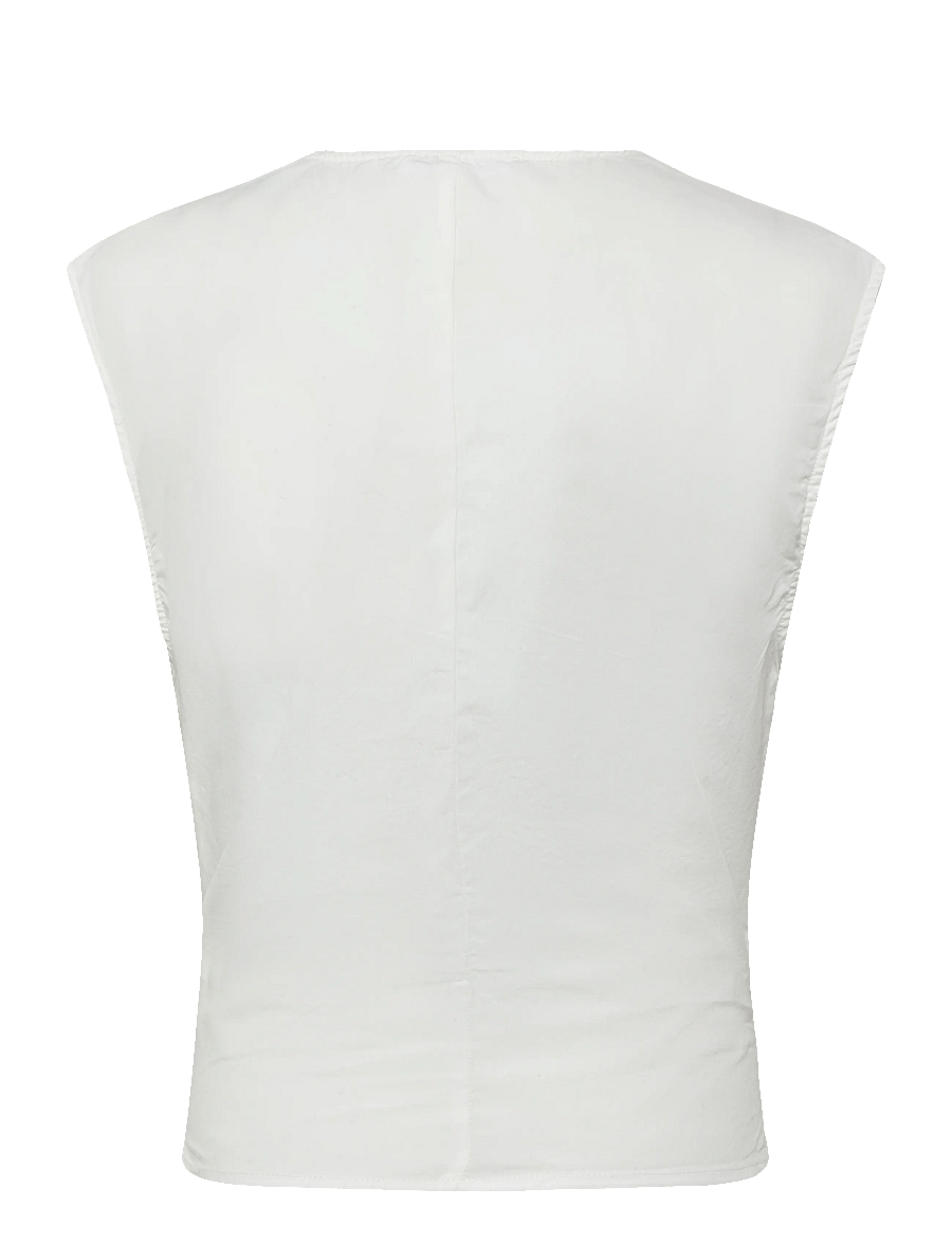 Mango Teen - Gathered 100% cotton top - Ærmeløs undertrøje - natural white - 2