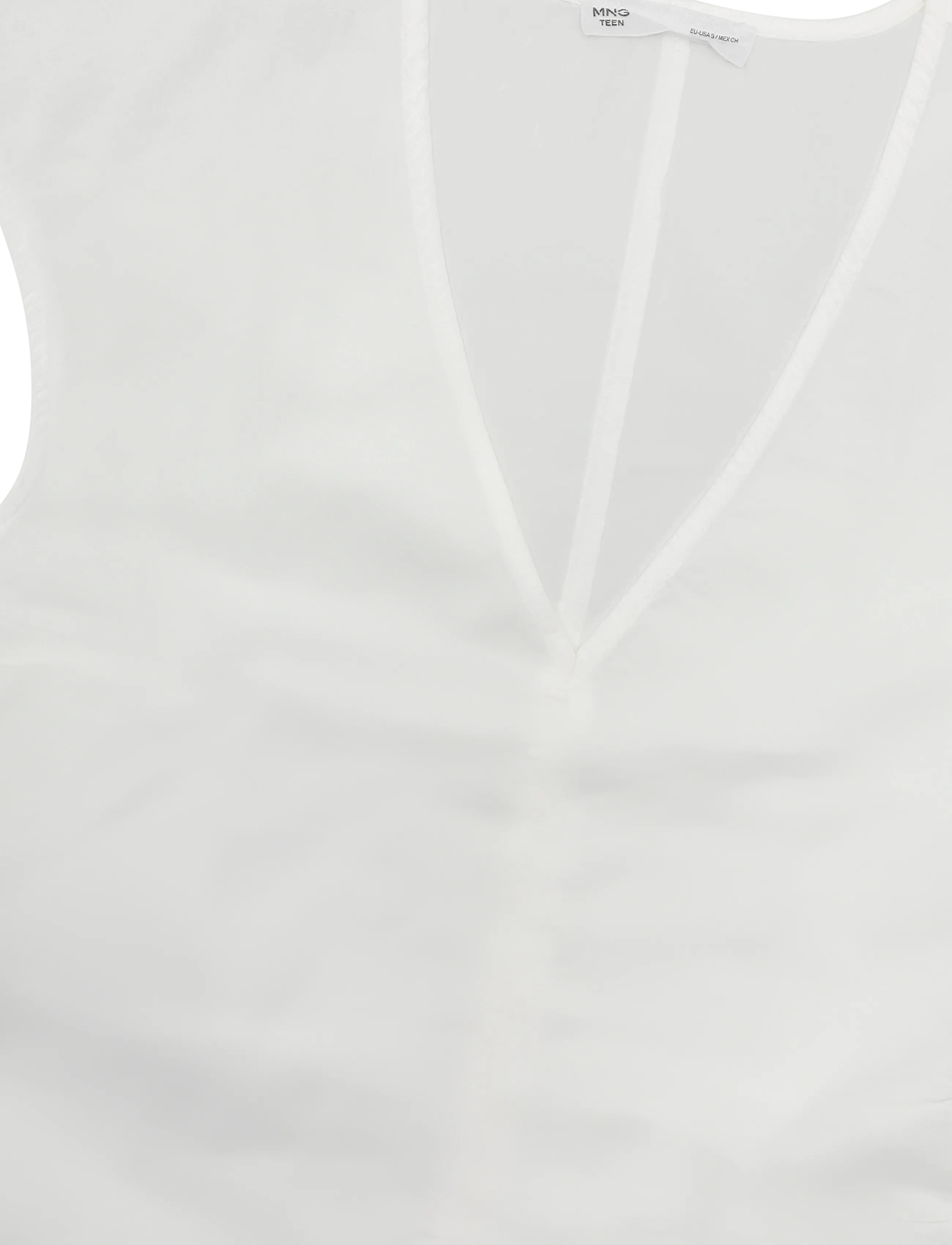 Mango Teen - Gathered 100% cotton top - Ærmeløs undertrøje - natural white - 4
