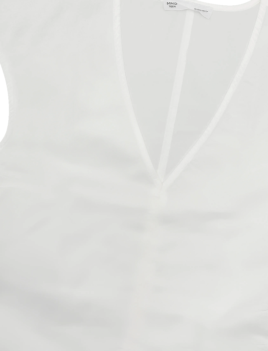 Mango Teen - Gathered 100% cotton top - Ærmeløs undertrøje - natural white - 4