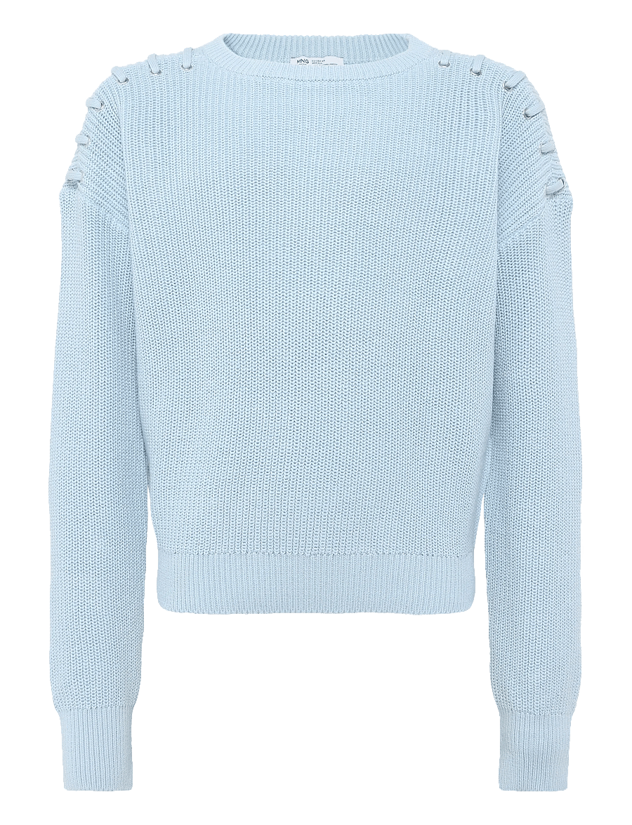 Mango Teen - Cotton jersey with eyelet detail - trøjer - lt-pastel blue - 1