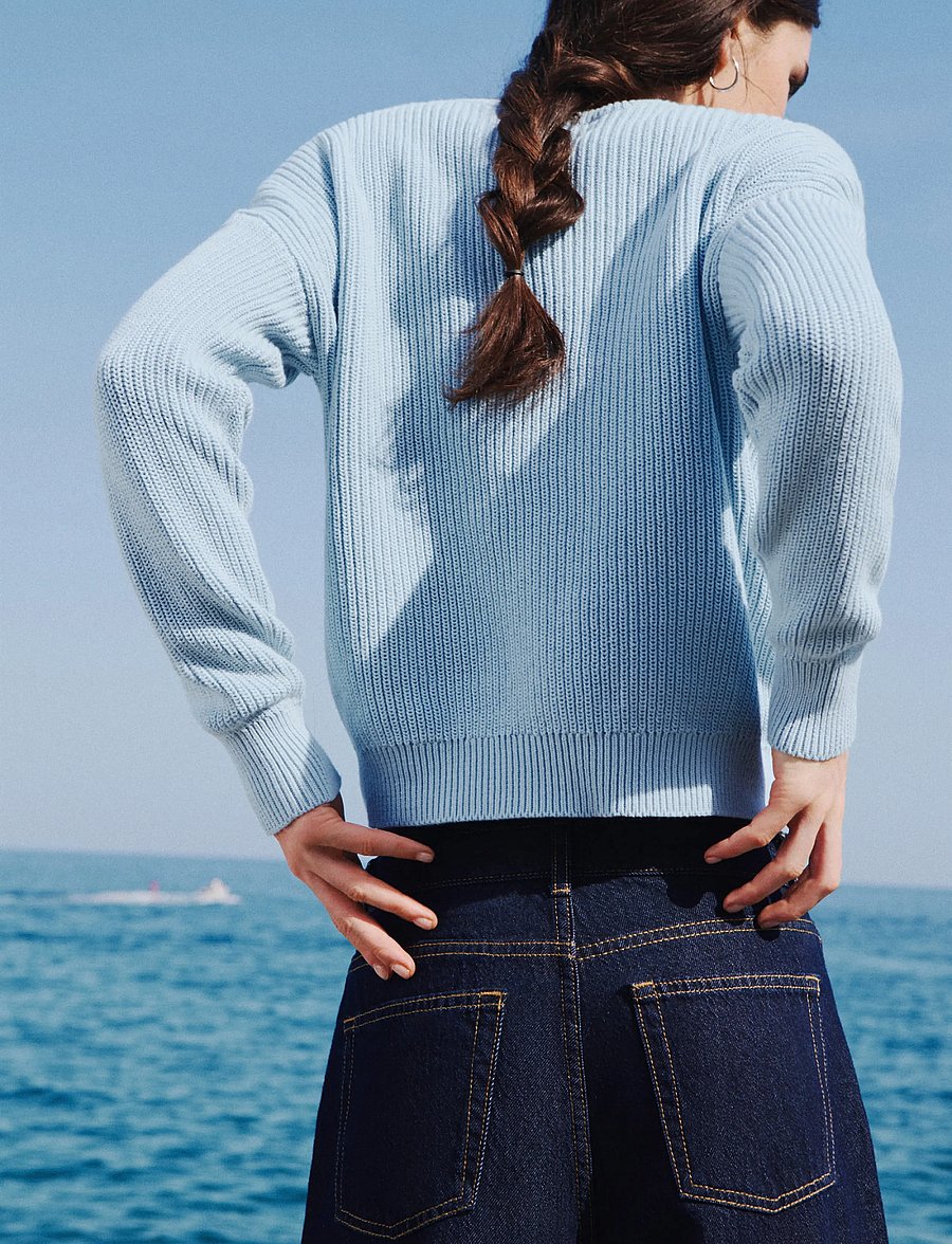 Mango Teen - Cotton jersey with eyelet detail - trøjer - lt-pastel blue - 3