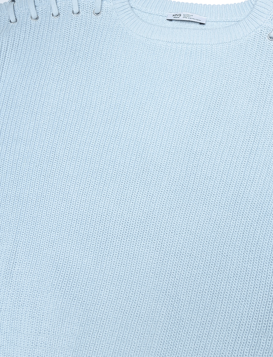 Mango Teen - Cotton jersey with eyelet detail - trøjer - lt-pastel blue - 4