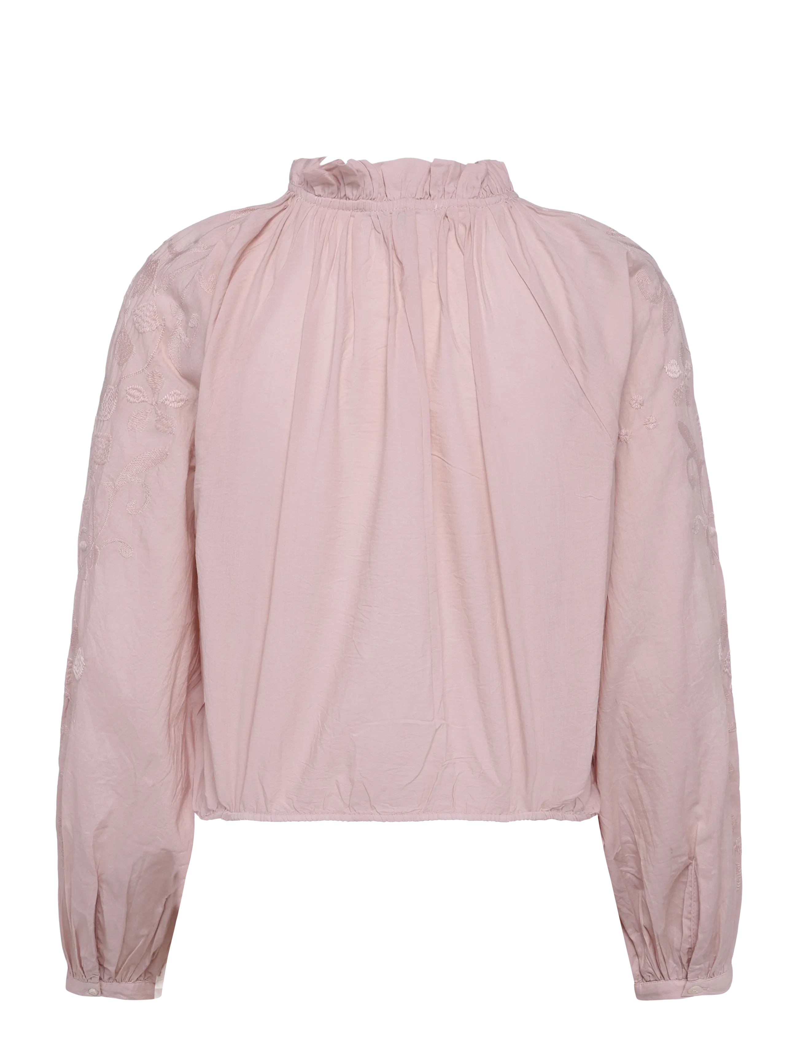 Mango Teen - Puff-sleeve blouse with embroidery - blusar & tunikor - lt-pastel pink - 1