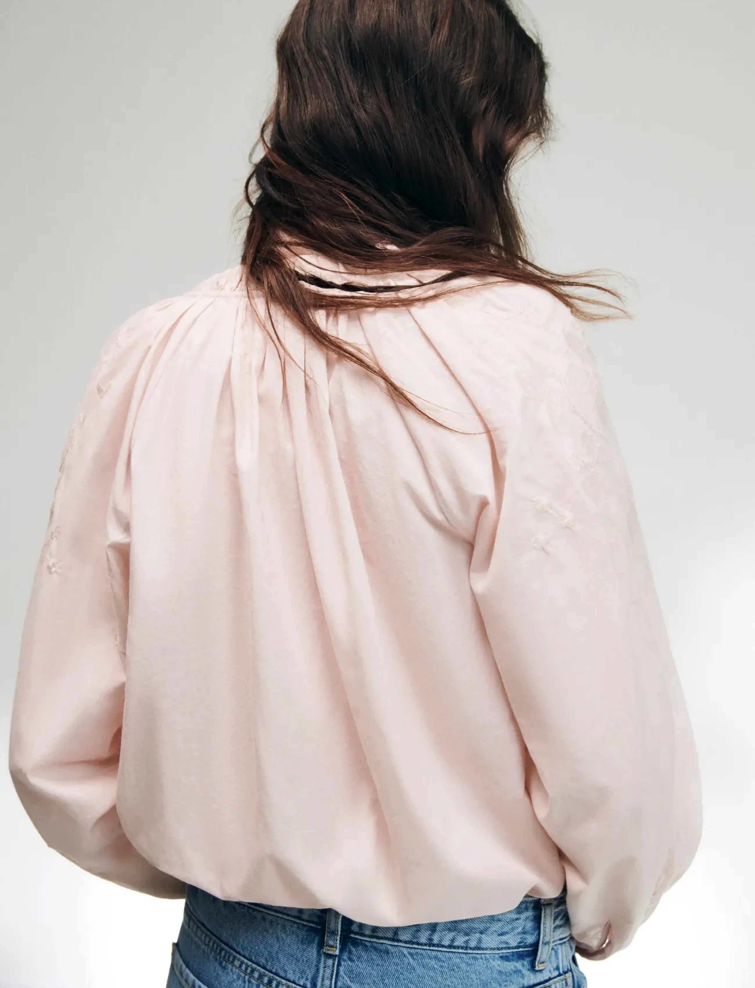 Mango Teen - Puff-sleeve blouse with embroidery - bluser & tunikaer - lt-pastel pink - 3