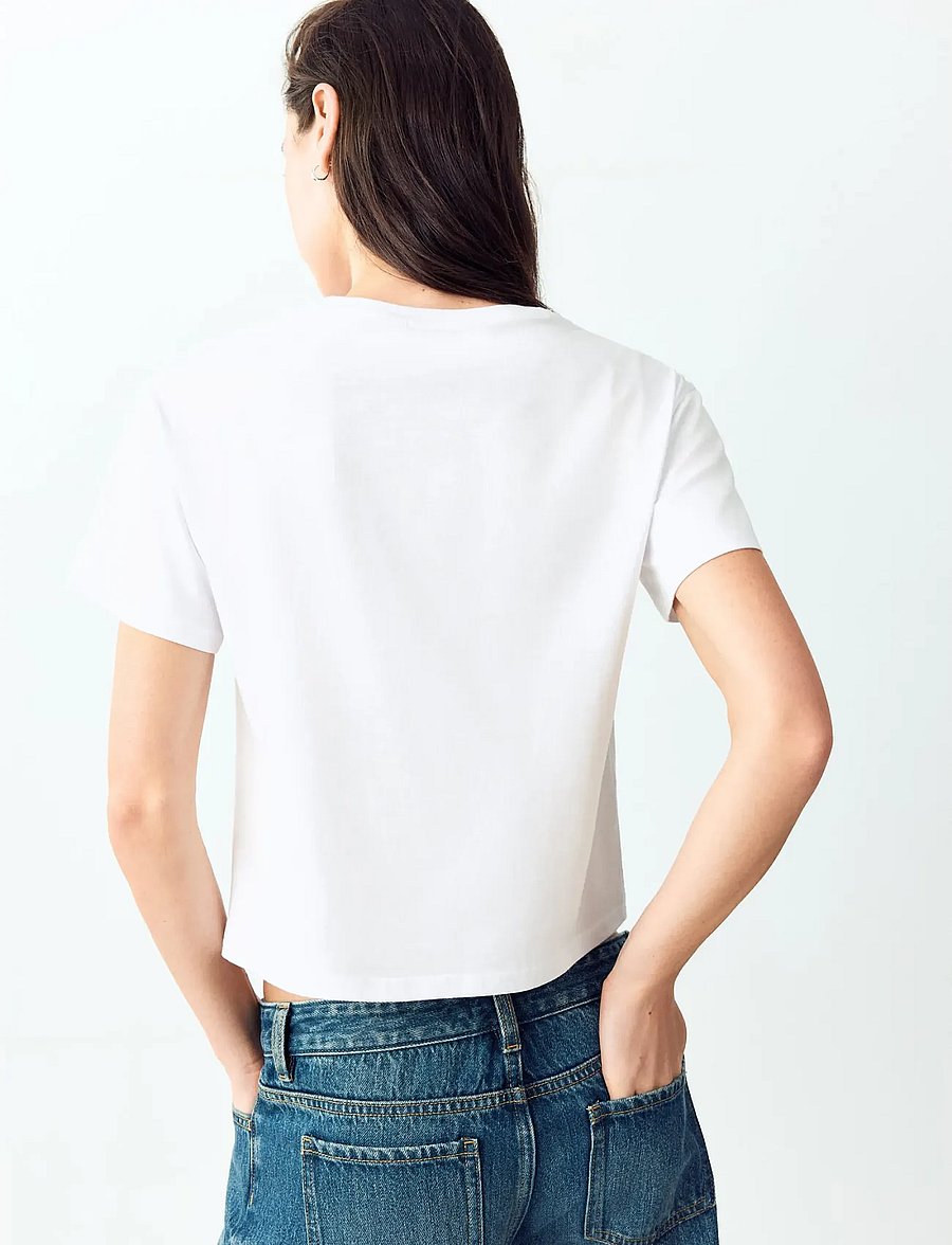 Mango Teen - Fitted T-shirt with crisscross lacing - kortärmade t-shirts - natural white - 3
