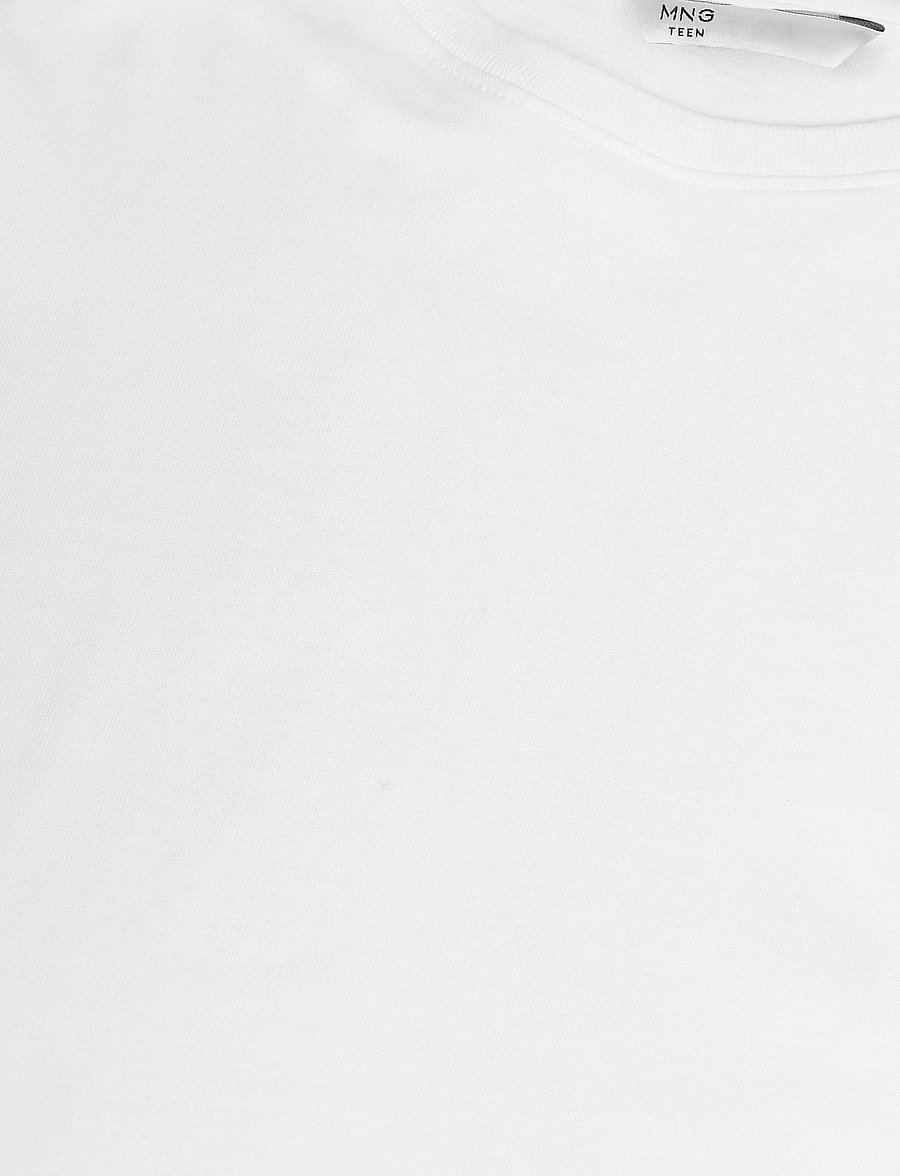Mango Teen - Fitted T-shirt with crisscross lacing - kortärmade t-shirts - natural white - 4
