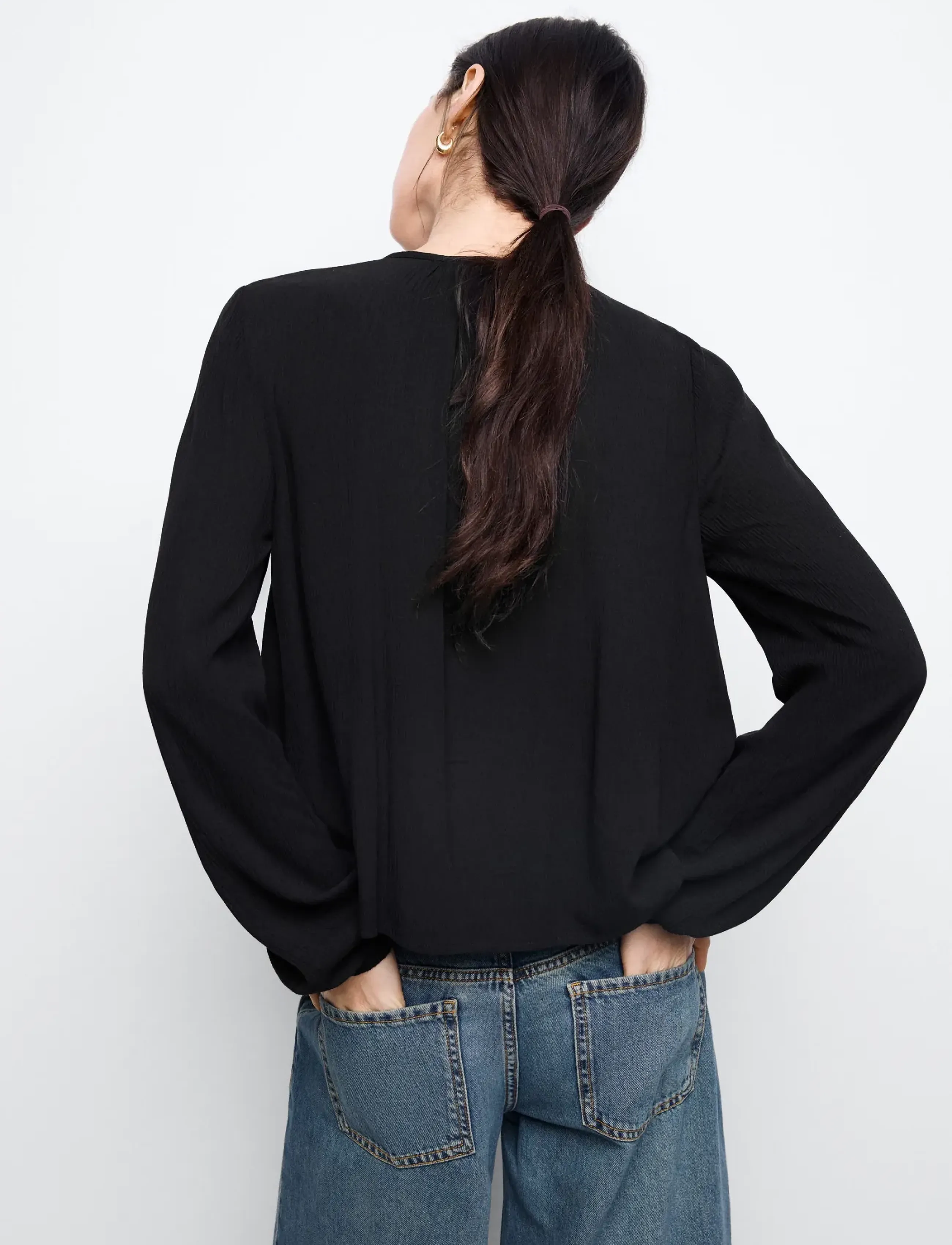 Mango Teen - Fluid blouse with metallic details - bluser & tunikaer - black - 3