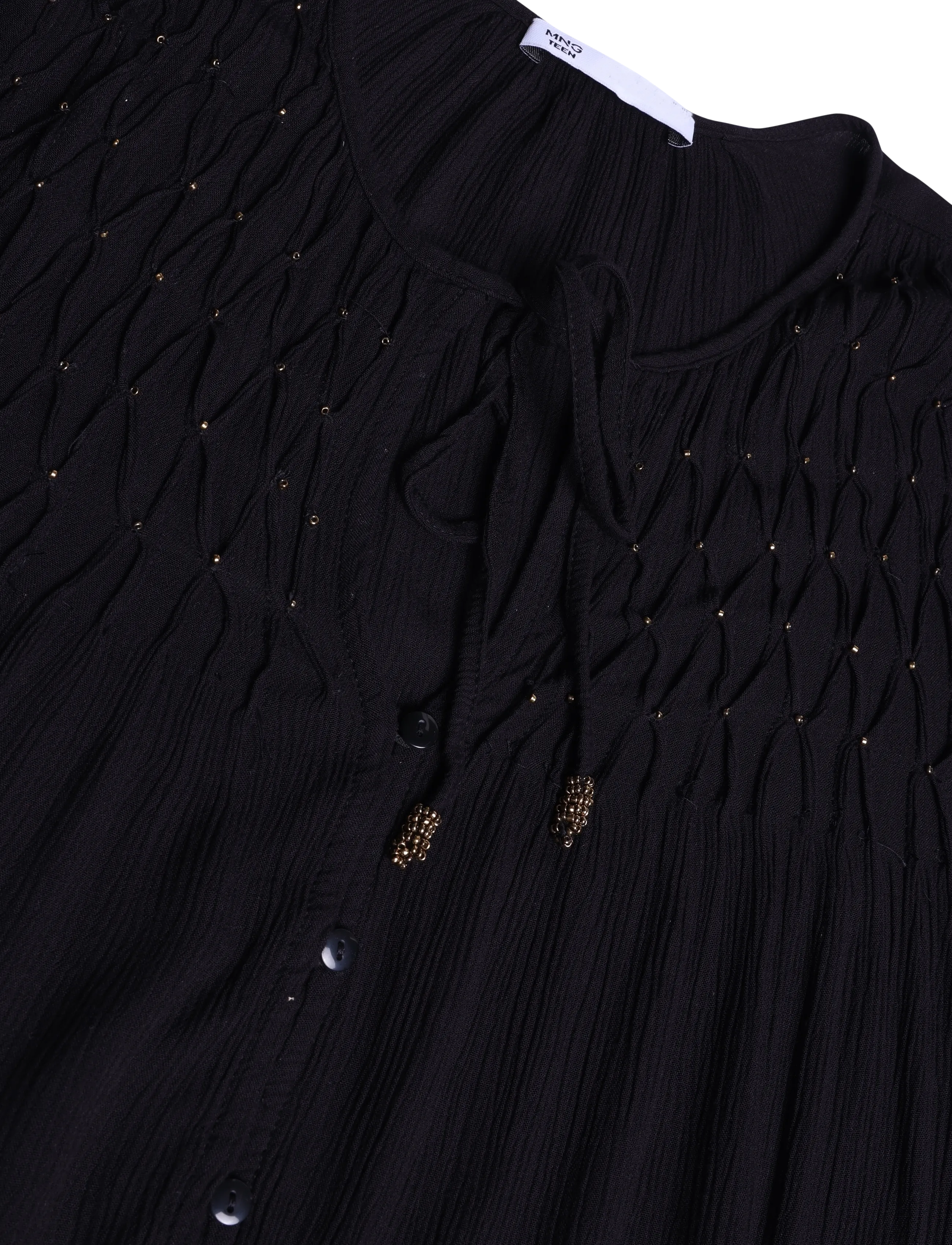Mango Teen - Fluid blouse with metallic details - blusar & tunikor - black - 2