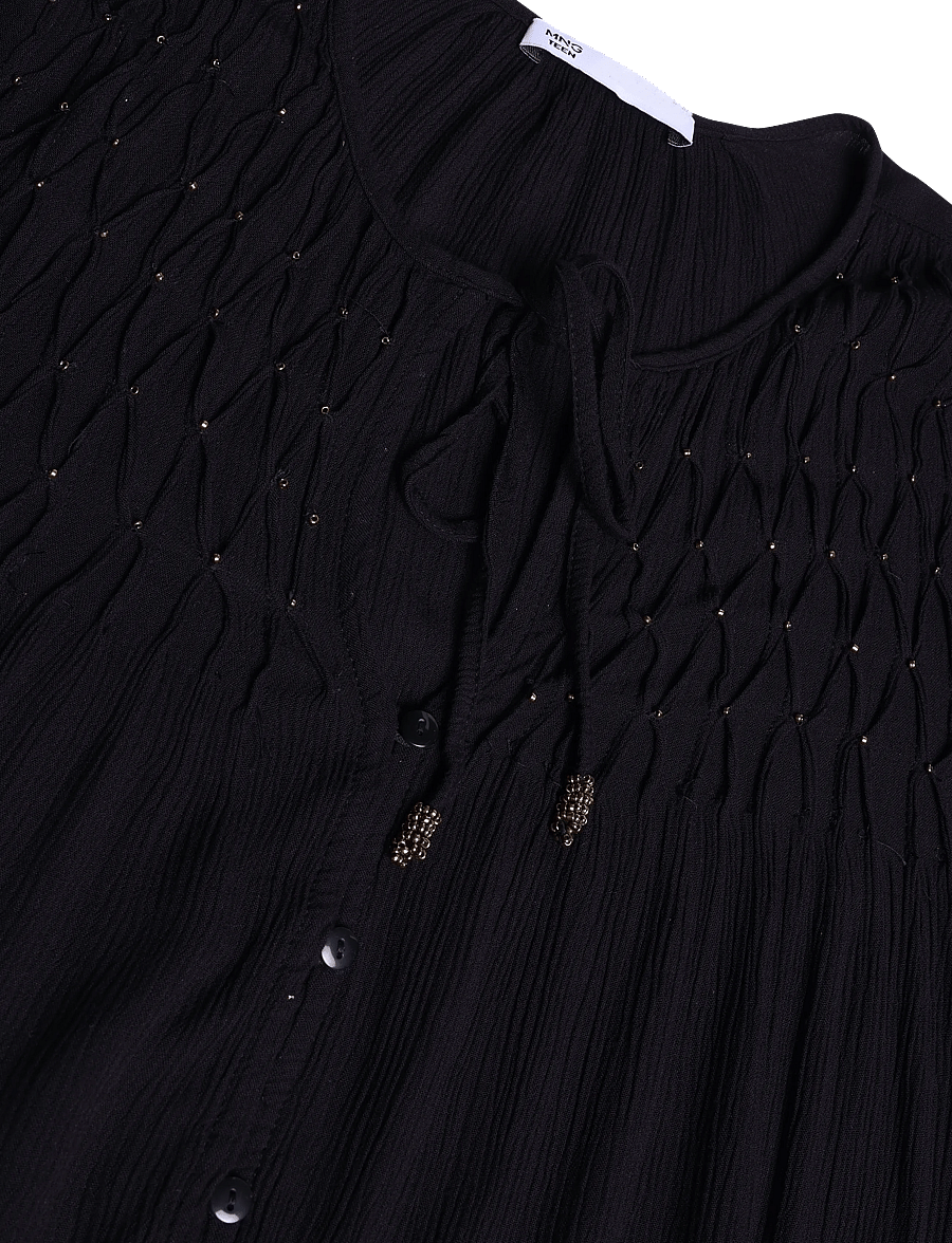 Mango Teen - Fluid blouse with metallic details - blusar & tunikor - black - 2