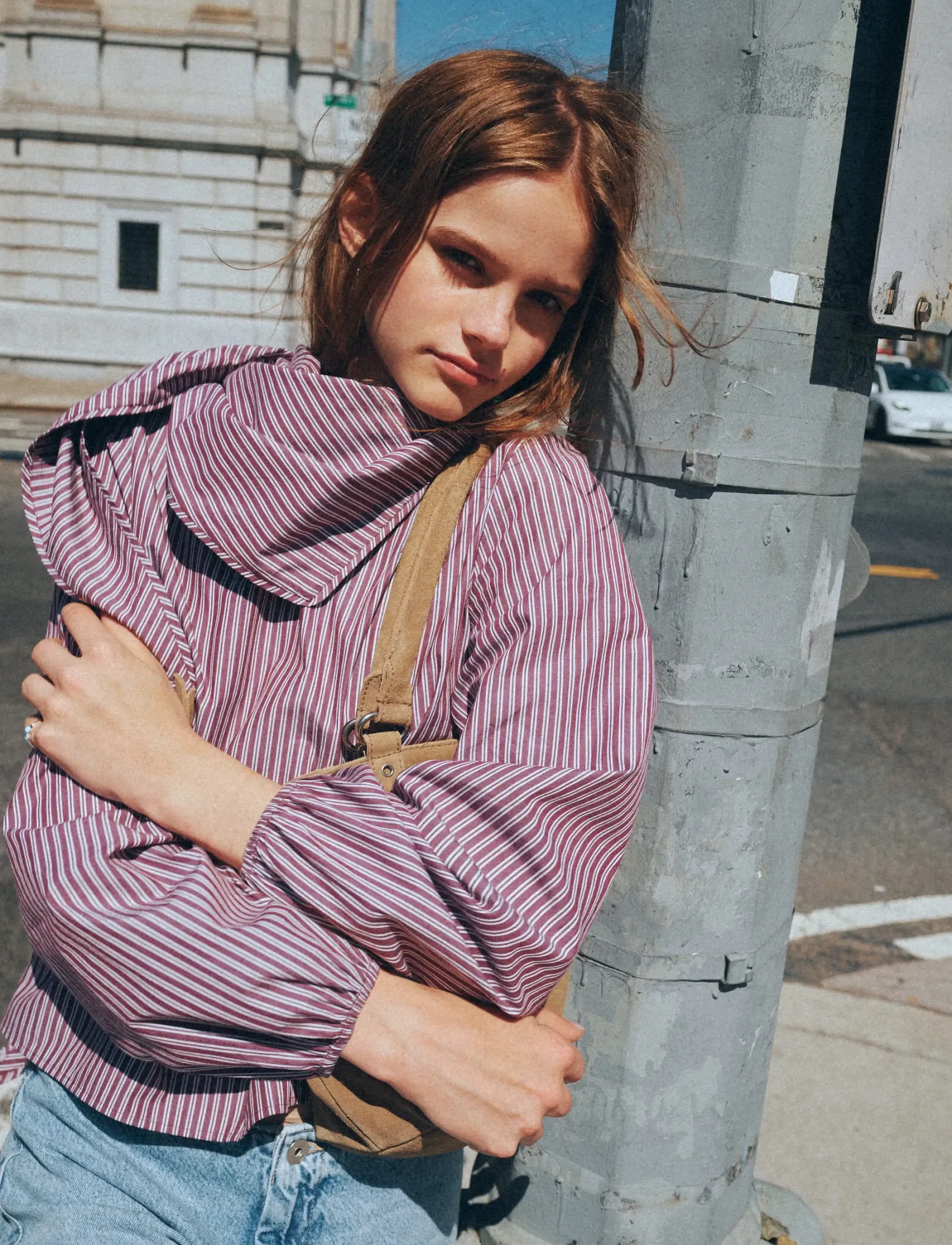 Mango Teen - Bandana stripe shirt - langærmede skjorter - dark red - 0