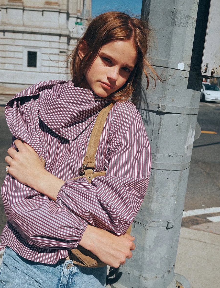 Mango Teen - Bandana stripe shirt - langærmede skjorter - dark red - 0