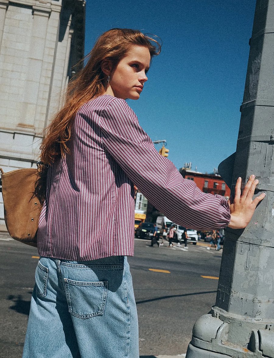 Mango Teen - Bandana stripe shirt - langærmede skjorter - dark red - 3