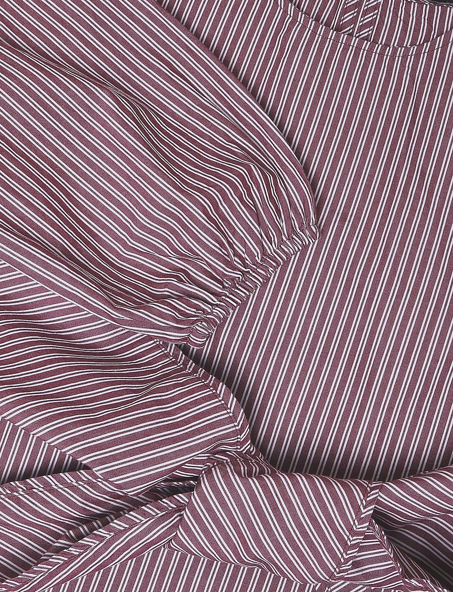 Mango Teen - Bandana stripe shirt - långärmade skjortor - dark red - 2