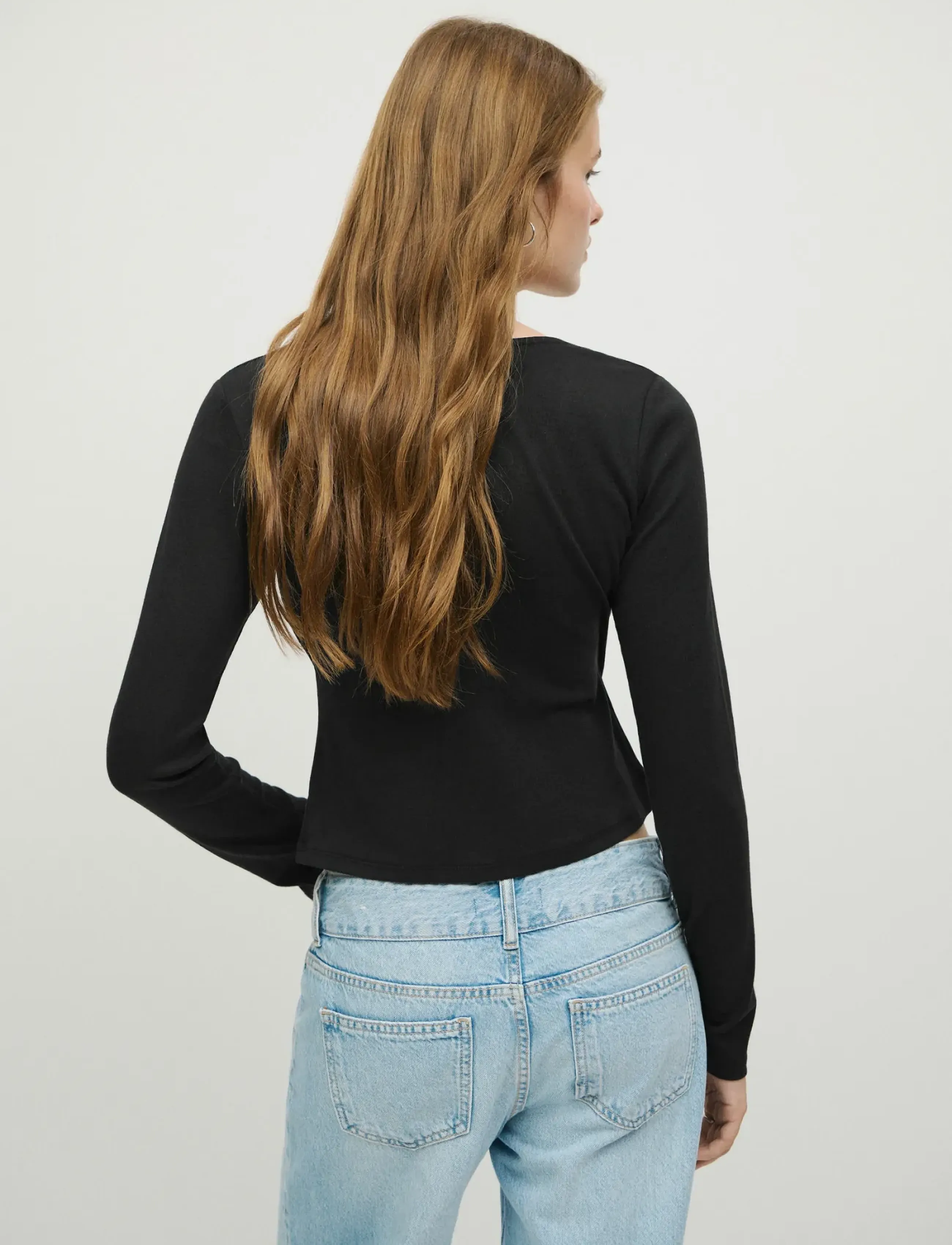 Mango Teen - Ribbed crossover T-shirt - black - 3
