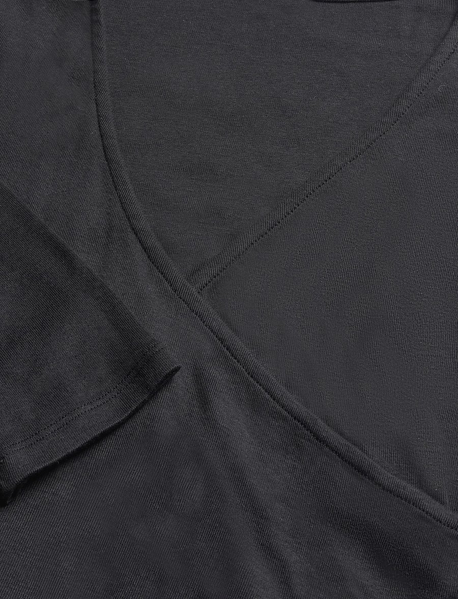 Mango Teen - Ribbed crossover T-shirt - långärmade t-shirts - black - 4