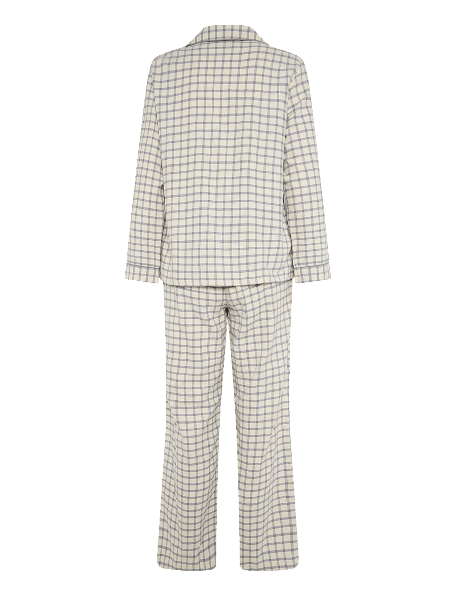 Mango Teen - Cotton checked pyjamas with piping detail - pyjamassæt - natural white - 2