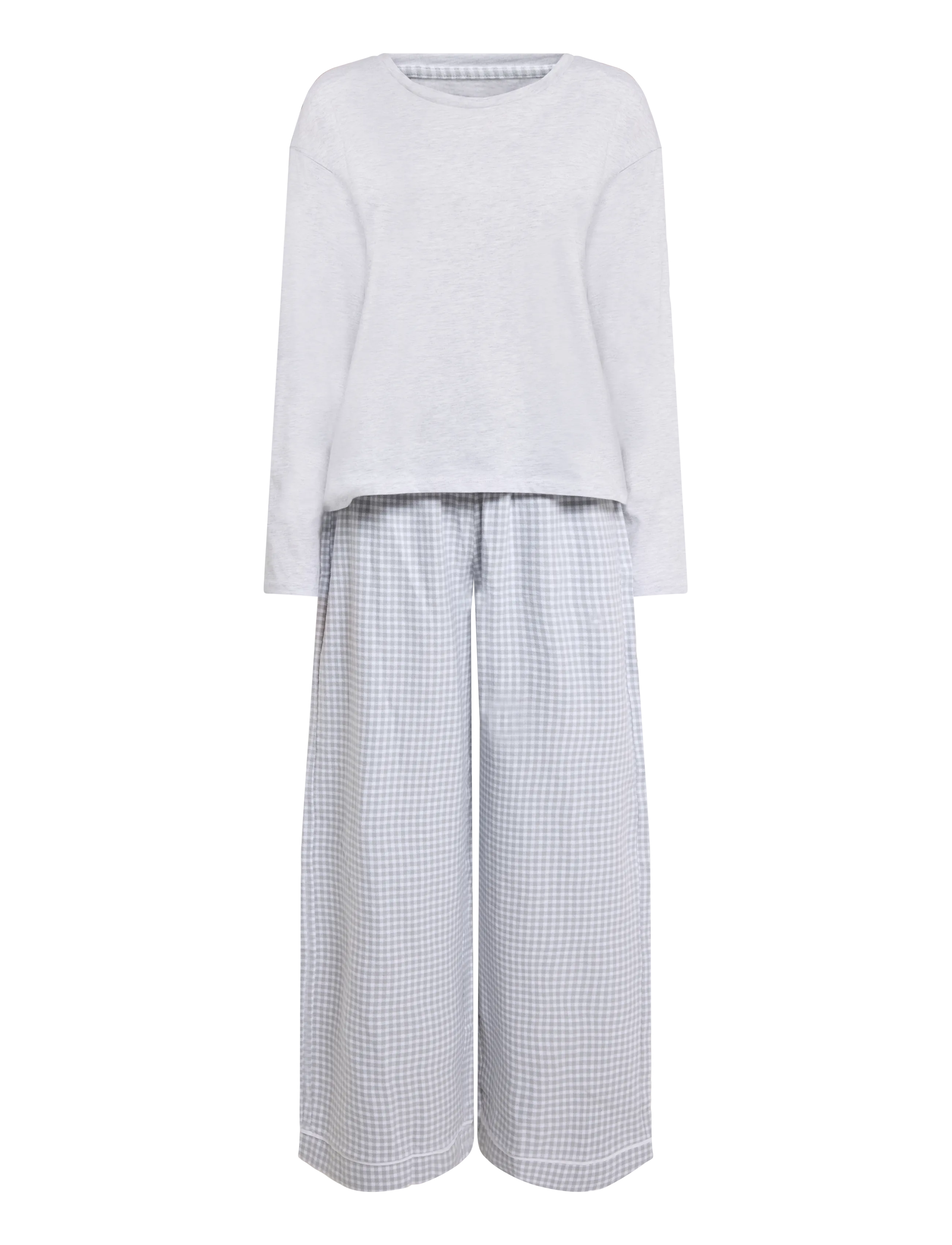 Mango Teen Full cotton check pyjamas - Pyjamas - LT PASTEL GREY / grey