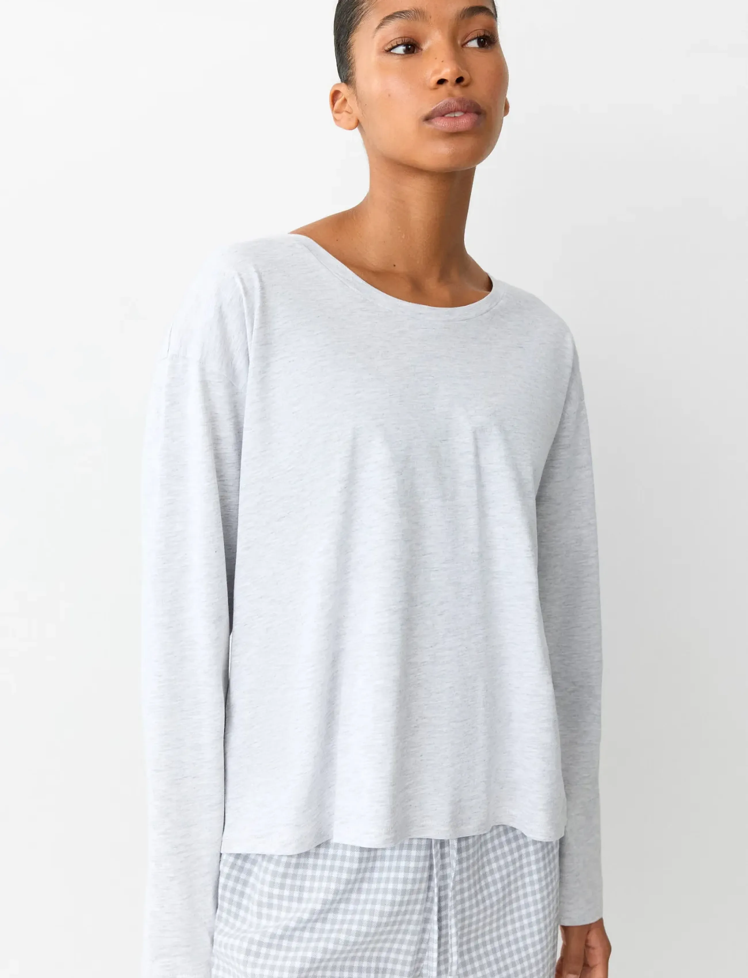 Mango Teen - Full cotton check pyjamas - pyjamassæt - lt pastel grey - 0