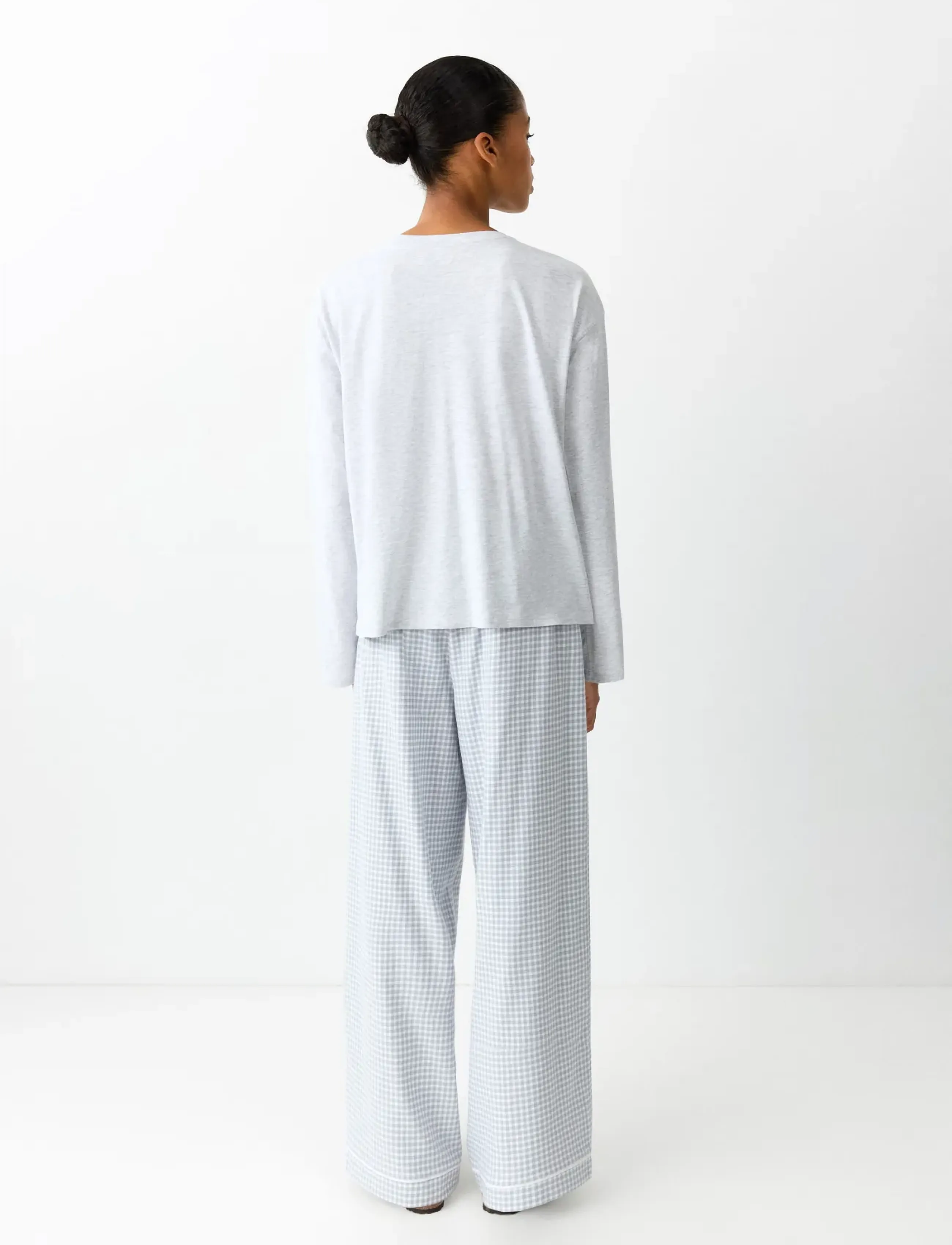 Mango Teen - Full cotton check pyjamas - pyjamassæt - lt pastel grey - 5