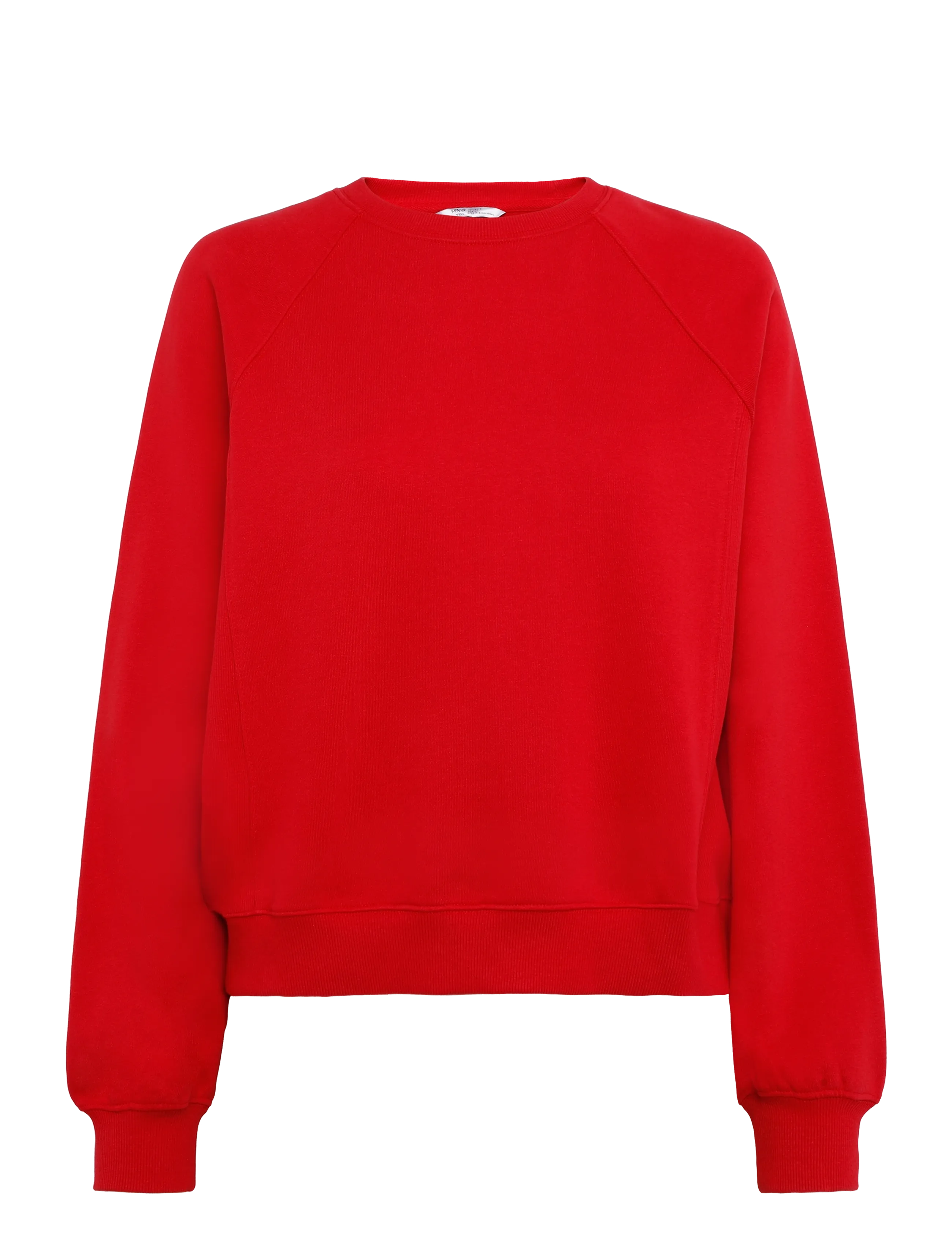 Mango Teen Cotton sweatshirt with stitching detail - Overdele - RED / red