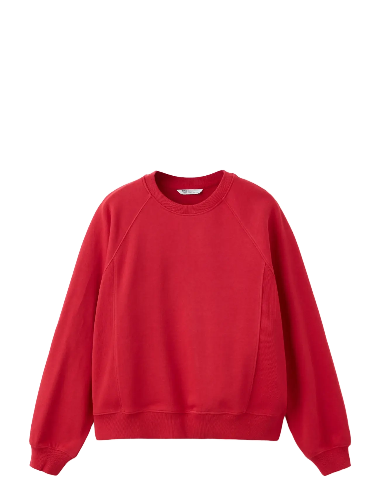 Mango Teen Cotton sweatshirt with stitching detail - Mango Teen - RED / red